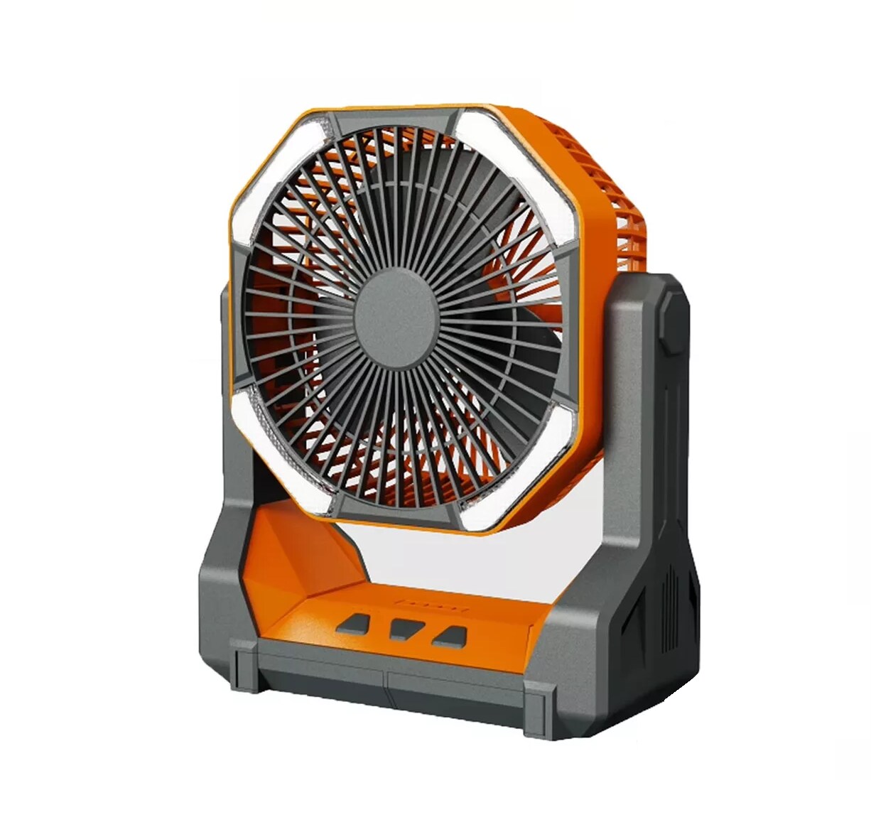 Ventilador de Camping Lab G Naranja Portátil y Recargable con Luz Led