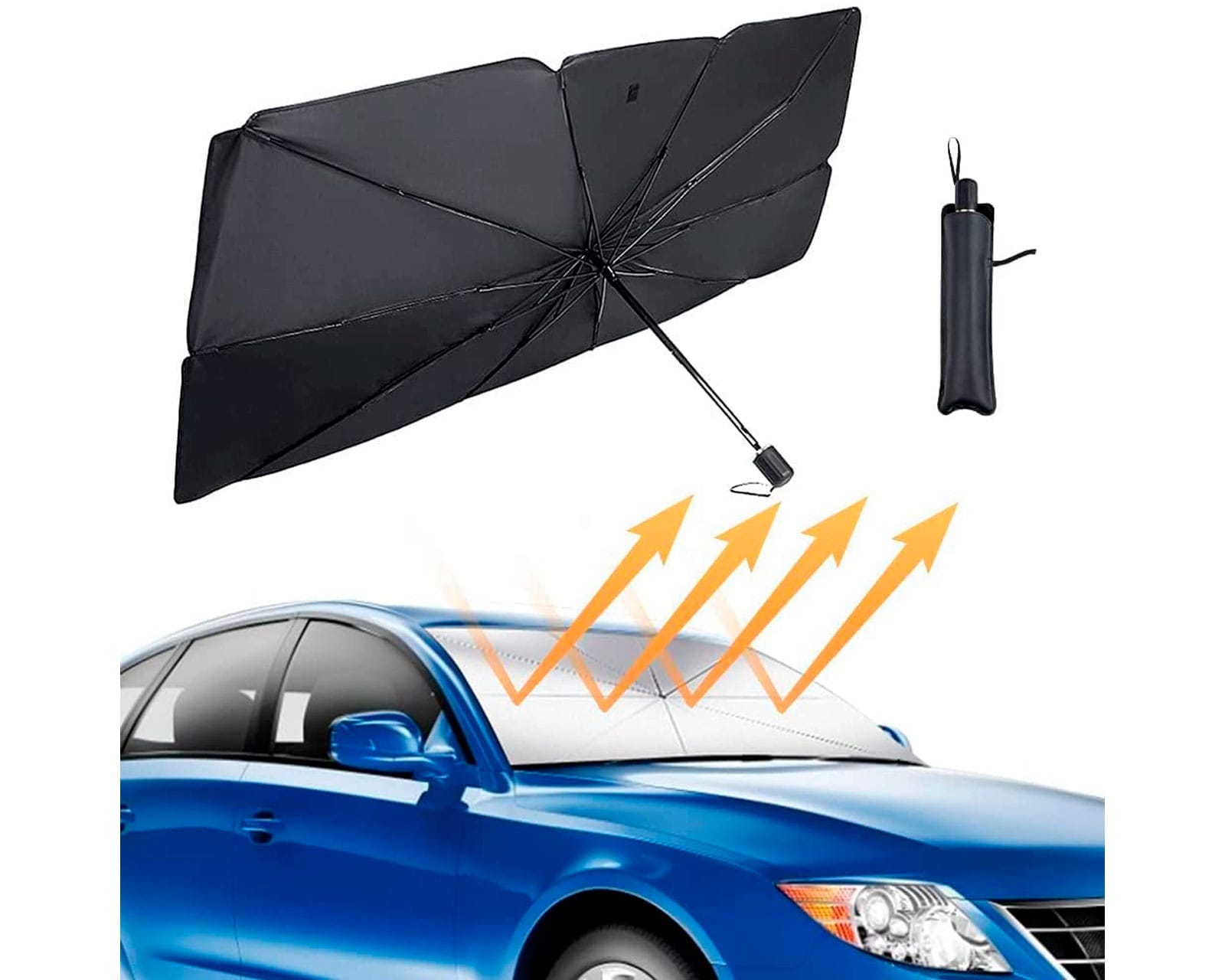 Cubre Sol Parasol Retr Ctil Tipo Sombrilla Para Parabrisas Para Auto O