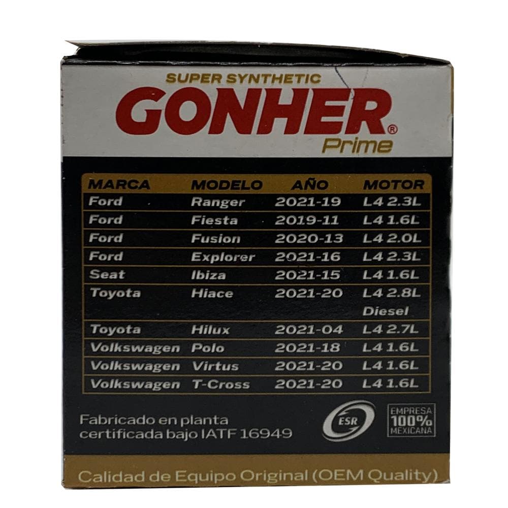 Filtro De Aceite Sint Tico Gonher Prime Gps Coppel