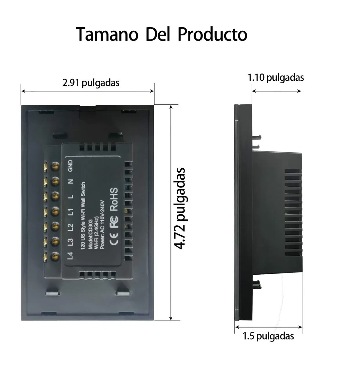 Interruptor Luz Pared Inteligente Wifi V As Negro Coppel