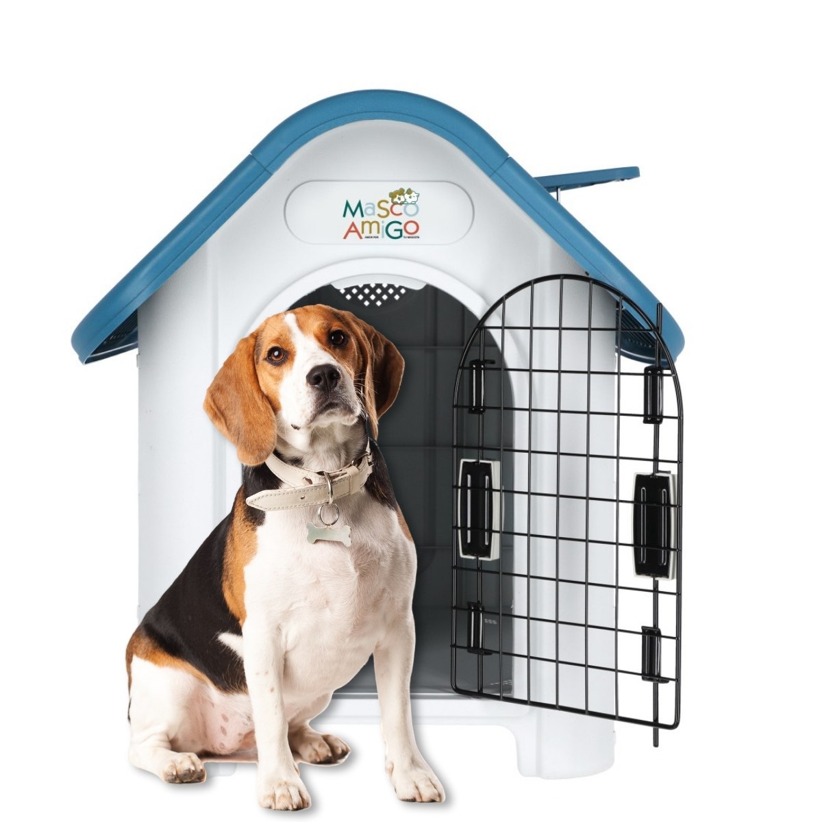 Casa Para Perro Térmica Mascoamigo Con Puerta Metálica Azul Coppel