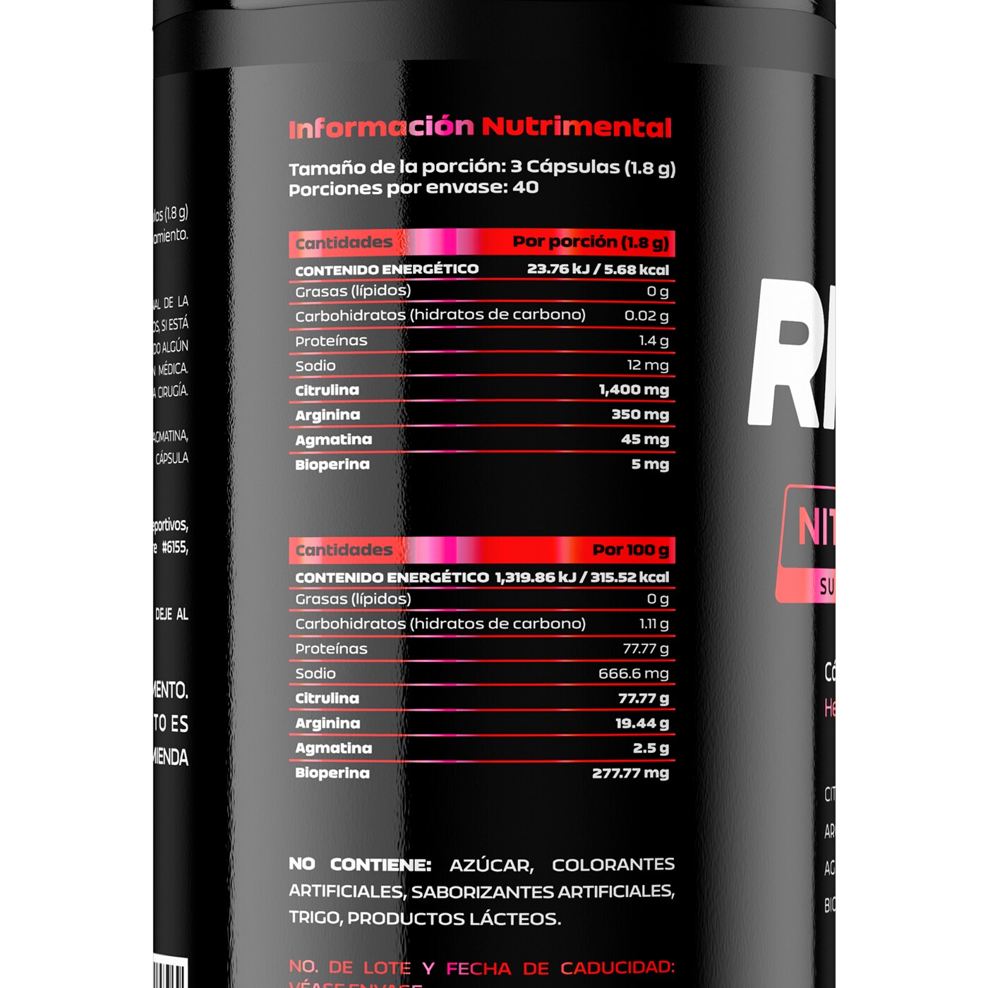 Óxido Nítrico 3x 120 Capsulas Arginina Citrulina Get Ripped Coppel