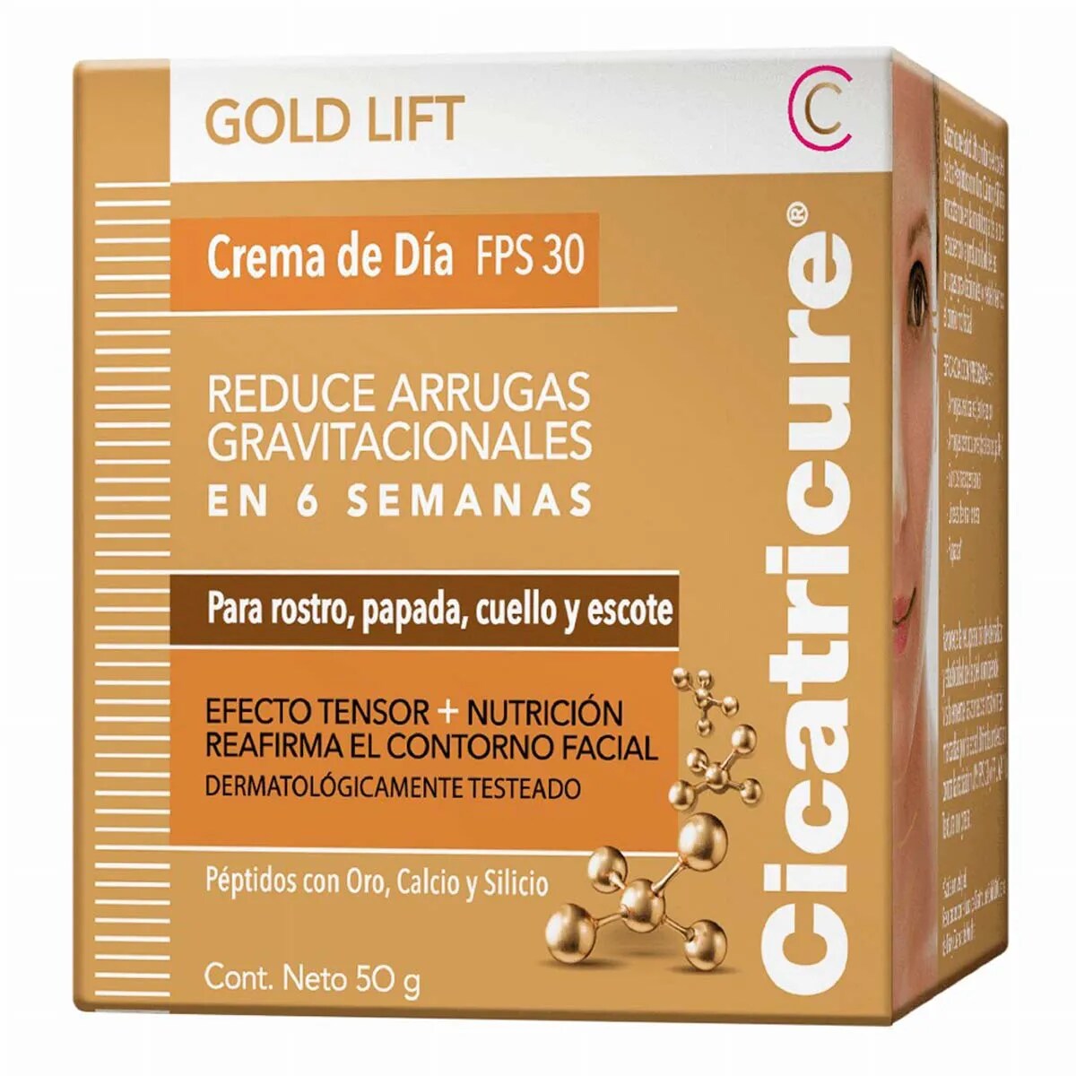 Cicatricure Crema Facial Gold Lift Antiarrugas Fps 30 Día 50g Coppel