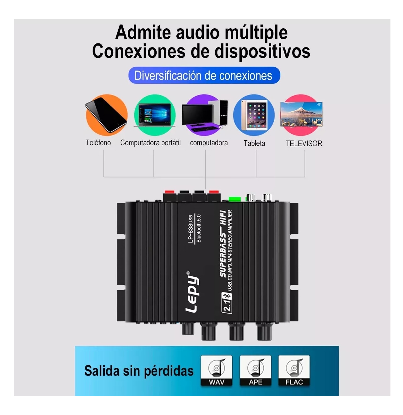 Amplificador Lepy Hifi Stereo Subwoofer Con Bluetooth Coppel