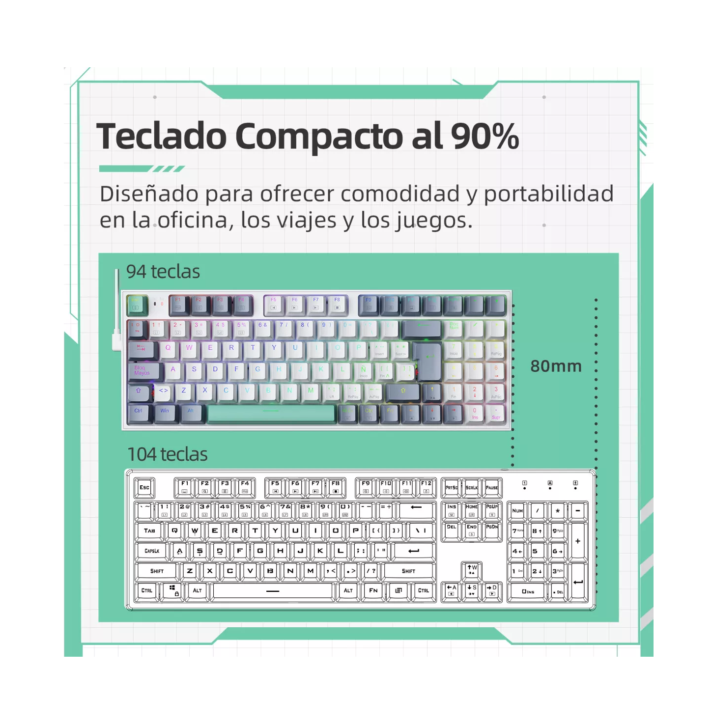 Teclado Mec Nico K Gamer Al Mbrico Espa Ol Brown Switch Coppel