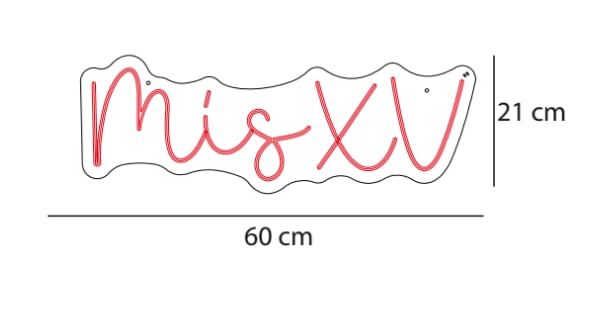 Letrero Led Lampara Foco Neon Mis Xv Rengl N Tipo Luces Fiesta