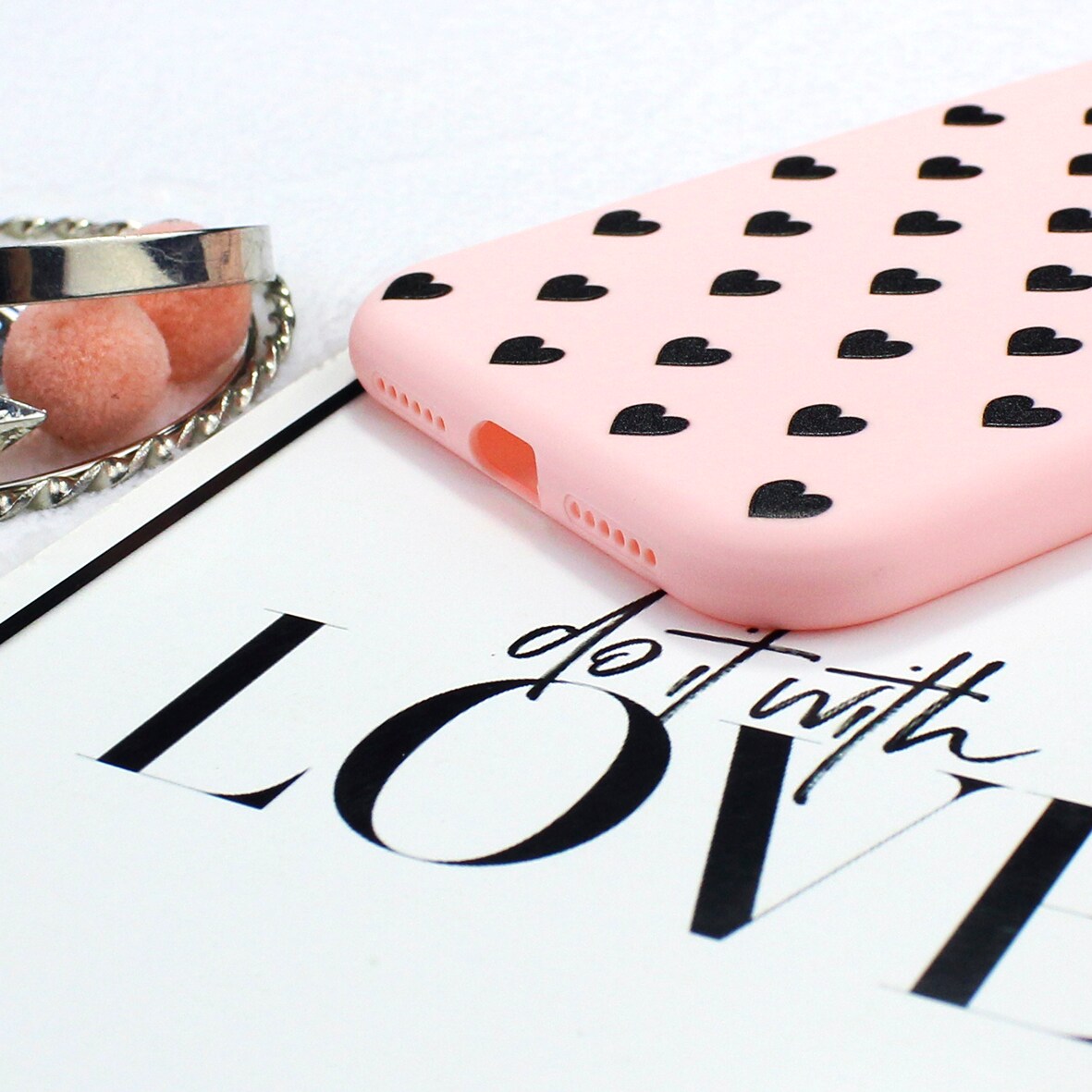 Funda Triche Con Dise O Corazones Suave Para Iphone Pro Max Color