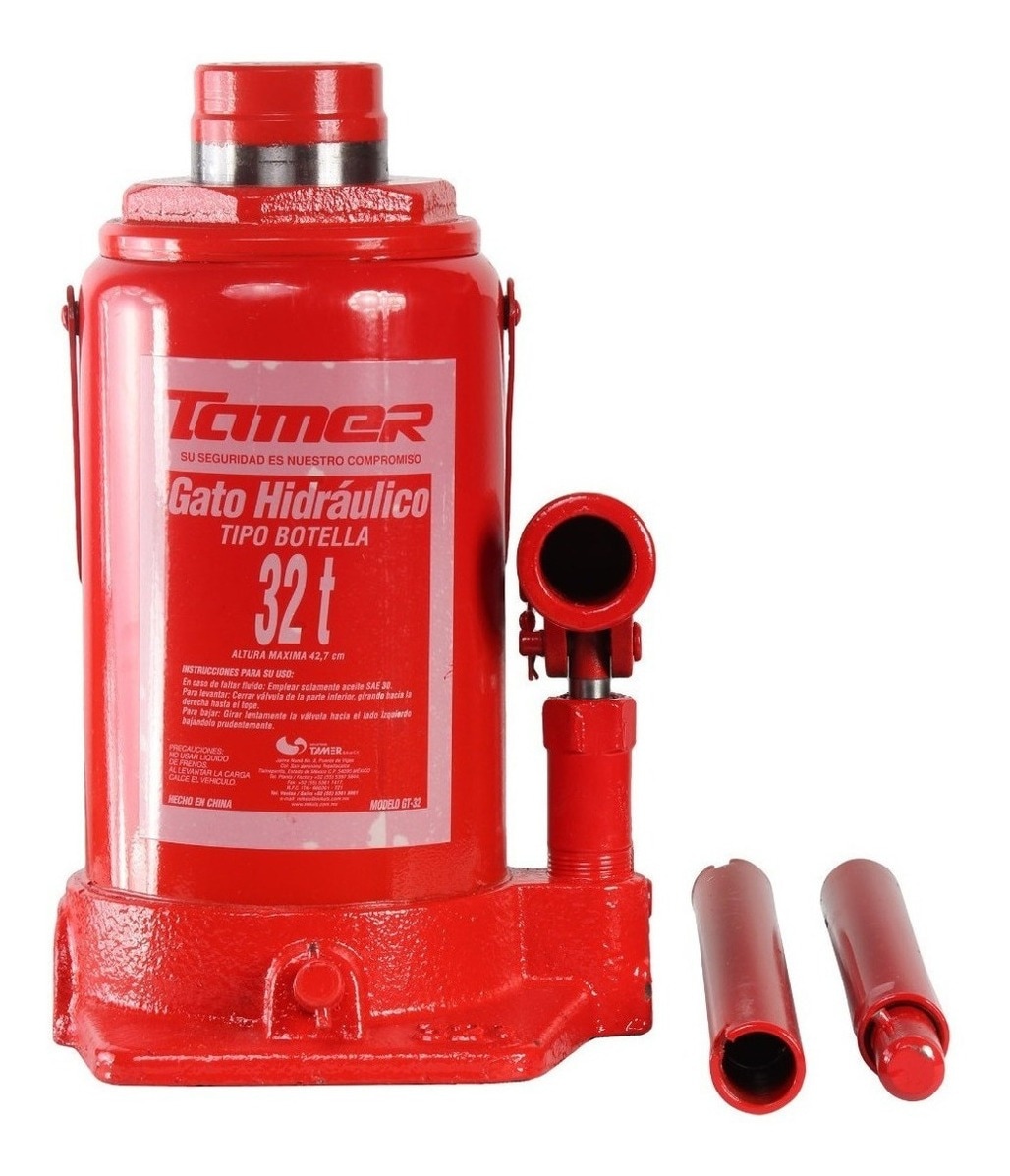 Gato Hidráulico De Botella Tamer Color Rojo 32 Ton Coppel