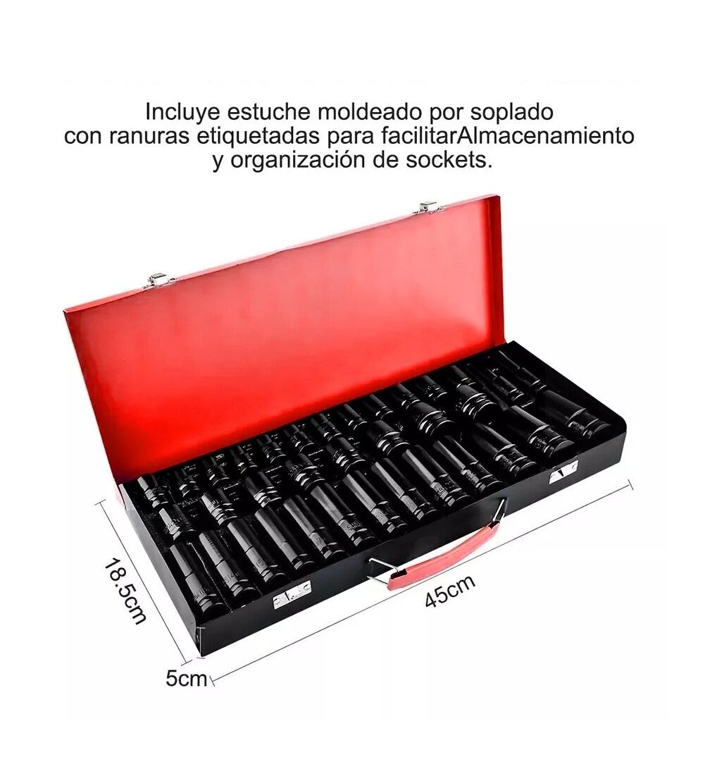 Juego De Dados De Impacto Belug Color Negro De Pulg Mm