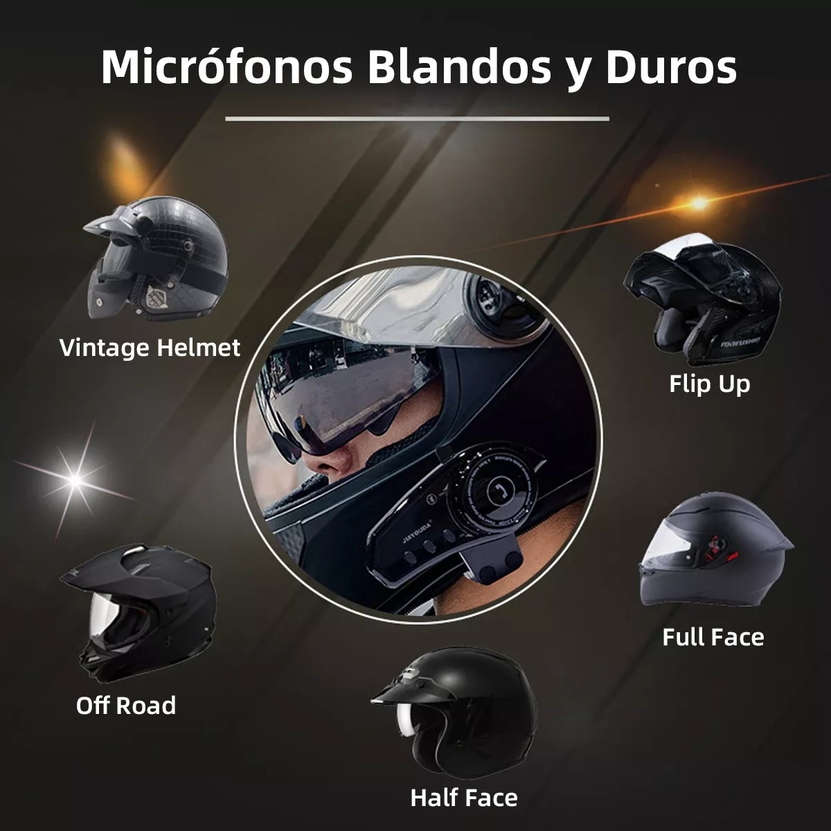 Aud Fonos Para Casco Moto Bluetooth Eo Safe Imports Esi Negro