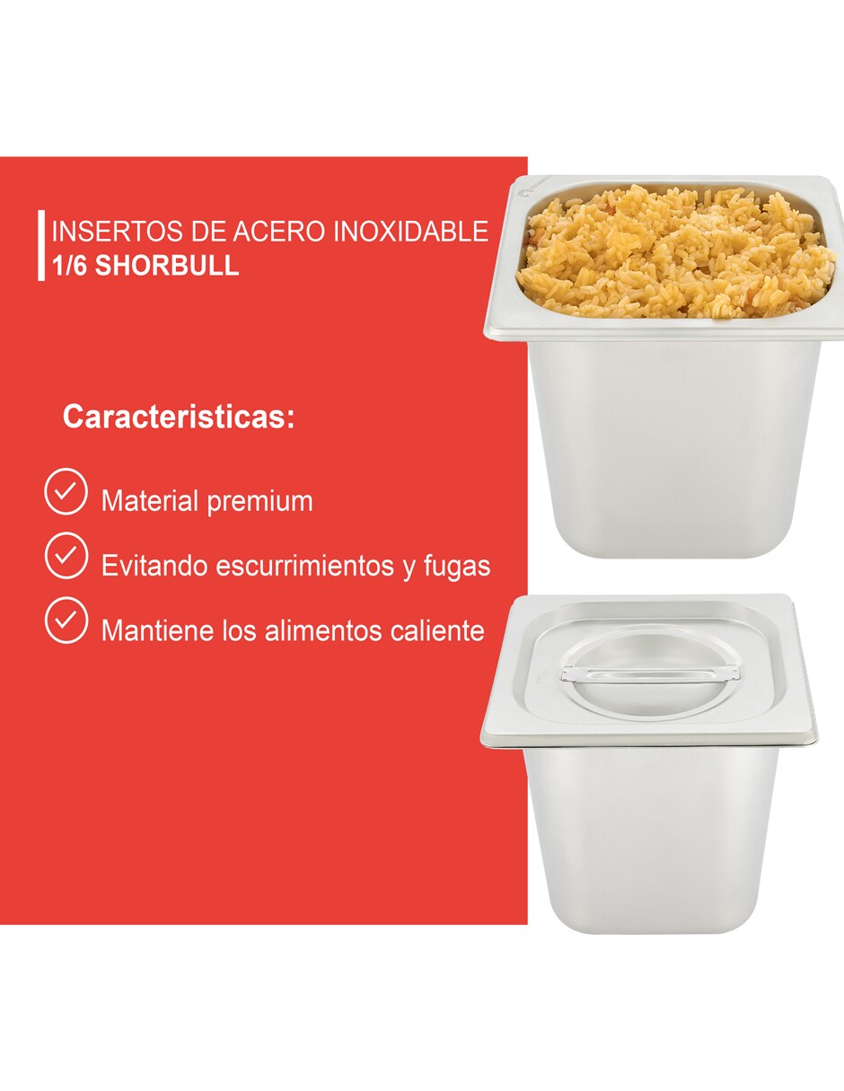 Inserto Acero Inoxidable Con Tapa Cm Shorbull Coppel