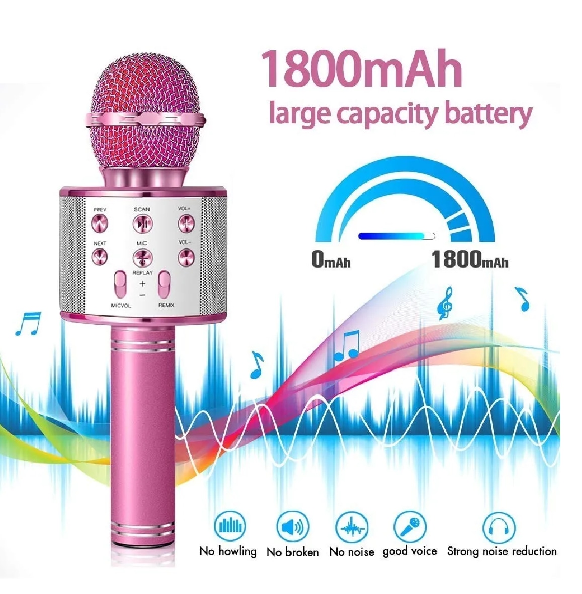 Micr Fono De Karaoke Inal Mbrico Con Bluetooth Y Bocina Eo Safe Imports