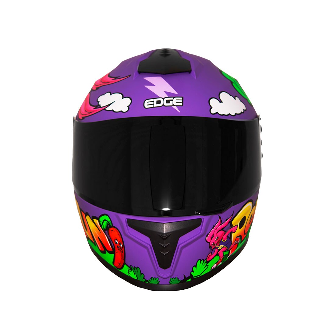 Casco Integral Para Moto Edge Helmets Oficial Revenge Color Morado