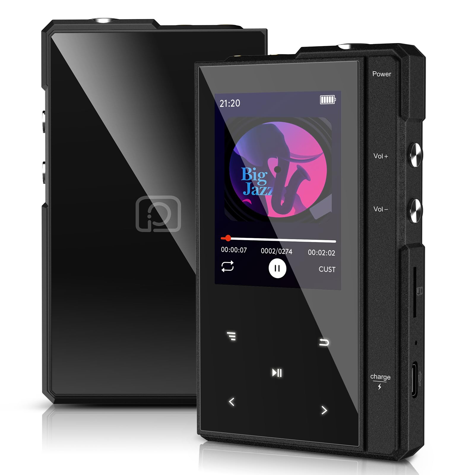 Reproductor Mp3 Phinistec Z6 de 96 gb con Bluetooth 5 0 y Batería de 90