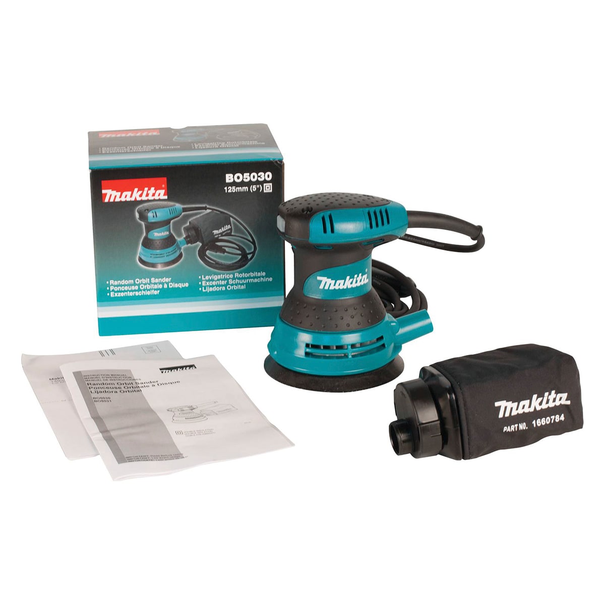 Lijadora Orbital 5 Excéntrica 300w Makita Bo5030 Color Azul Coppel