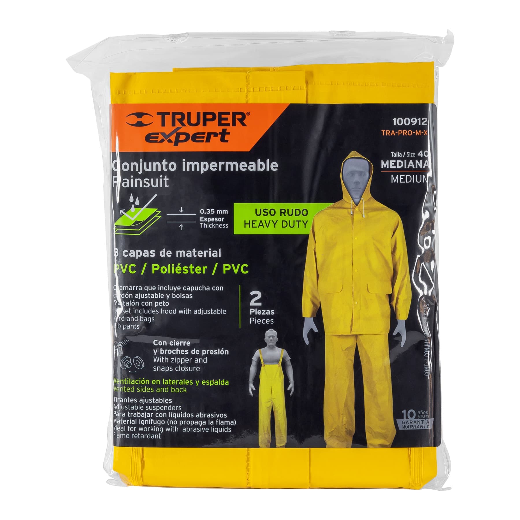 Conjunto Impermeable Triple Capa Truper Expert Color Amarillo Coppel