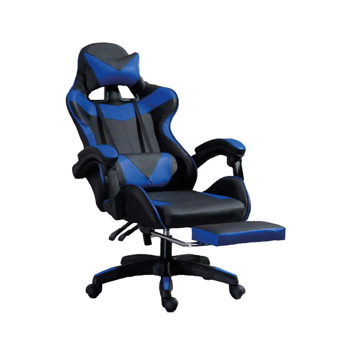 Silla Gamer Ergon Mica Titano Reclinable Con Descansa Pies Azul