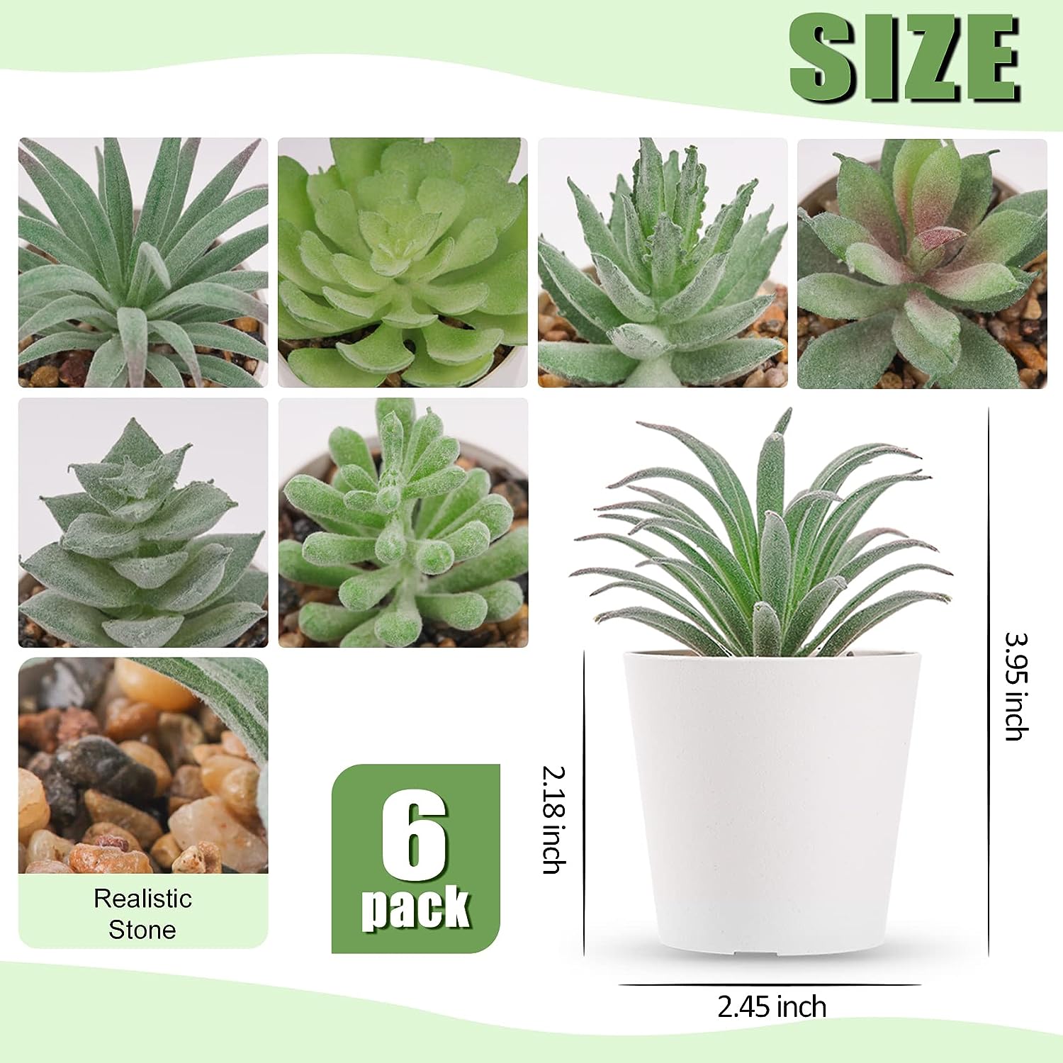 Venta Internacional Set De 6 Plantas Suculentas Artificiales En