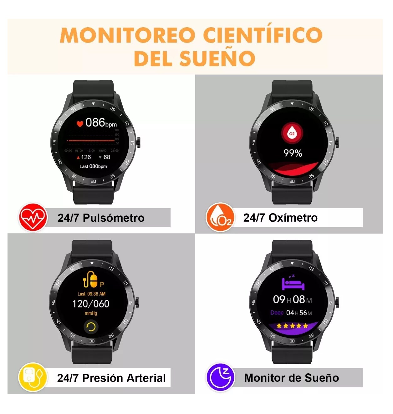 Reloj Inteligente Belug Color Negro Bluetooth Impermeable Para Hombre