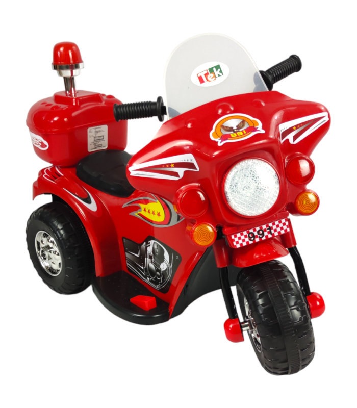 Motocicleta Montable Eléctrica Tek Sonido Luz Led 6v color Rojo