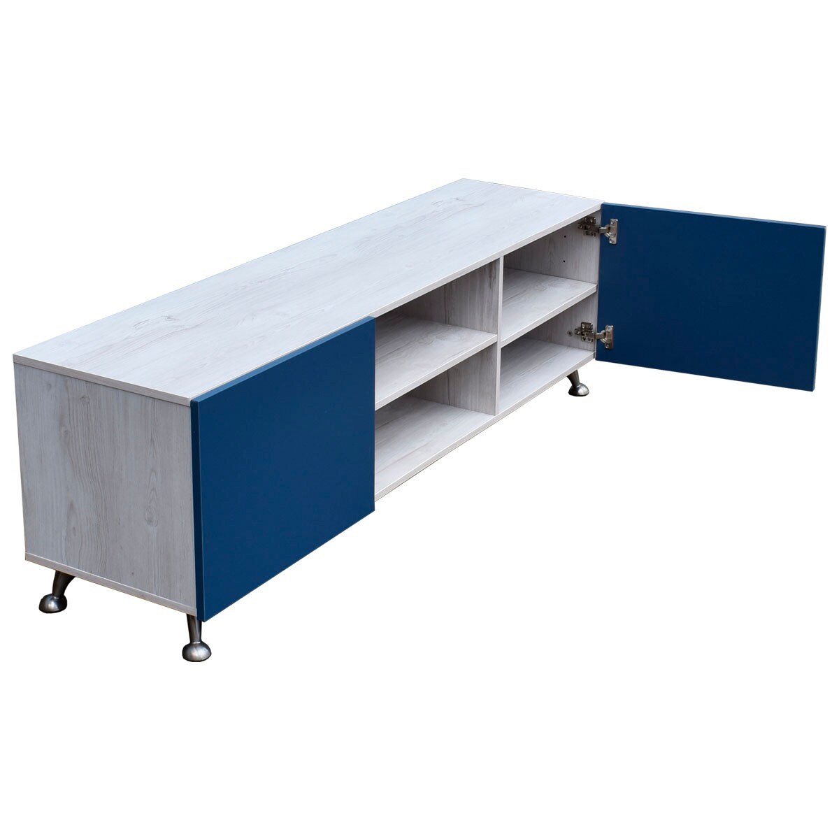 Mesa Para Tv Italy Hogare Color Blanco Con Azul Coppel