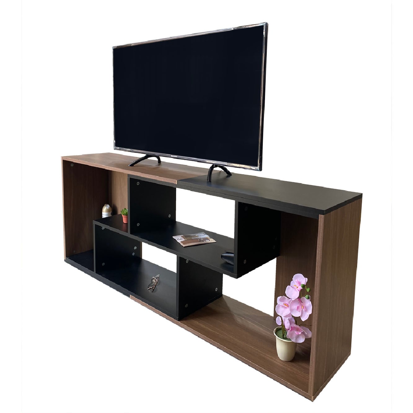 Mueble Para Tv Gen Rica Centro De Entretenimiento Color Negro