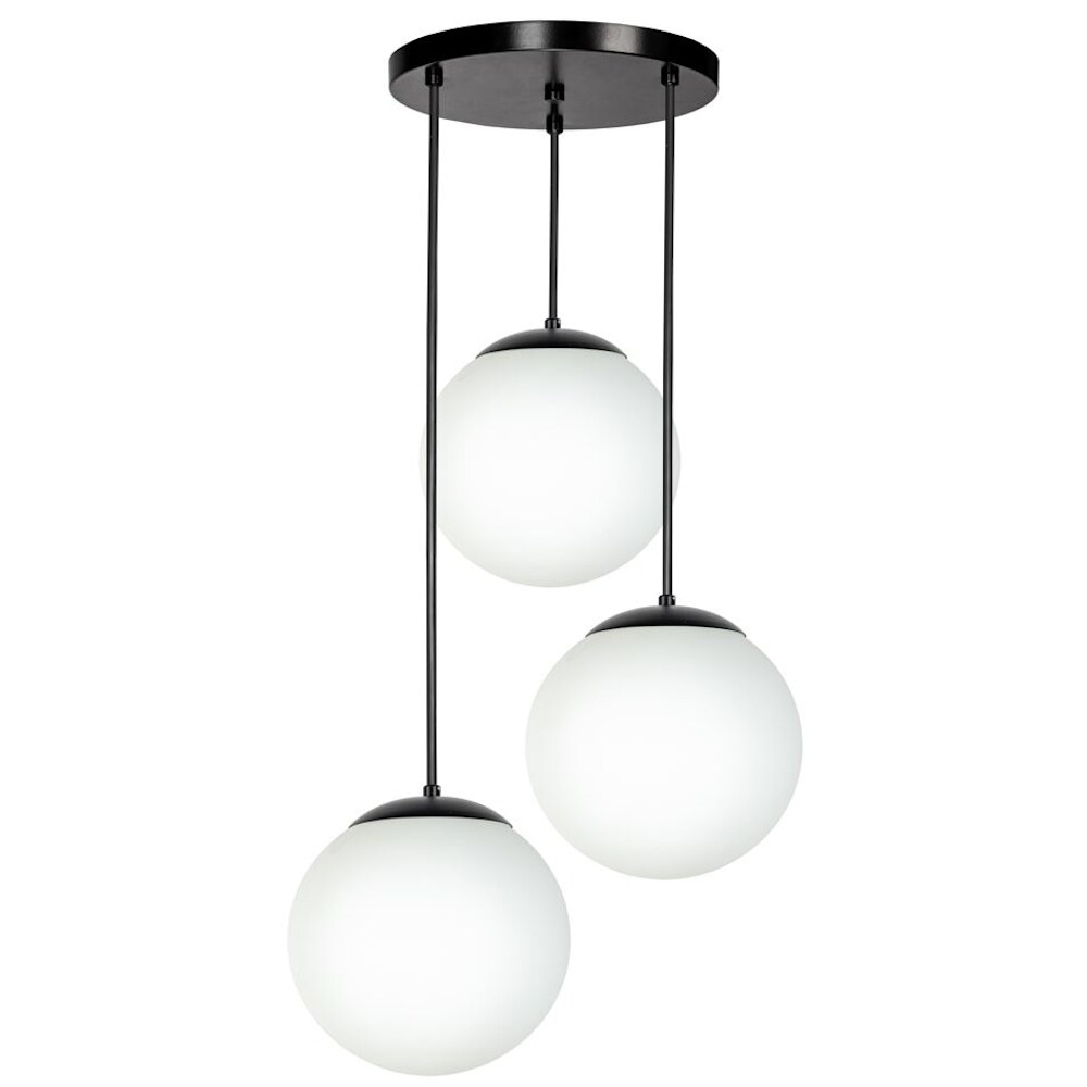 Luminario Colgante Tres Esferas Vidrio Sopla Mate 20cm Maxxi Coppel