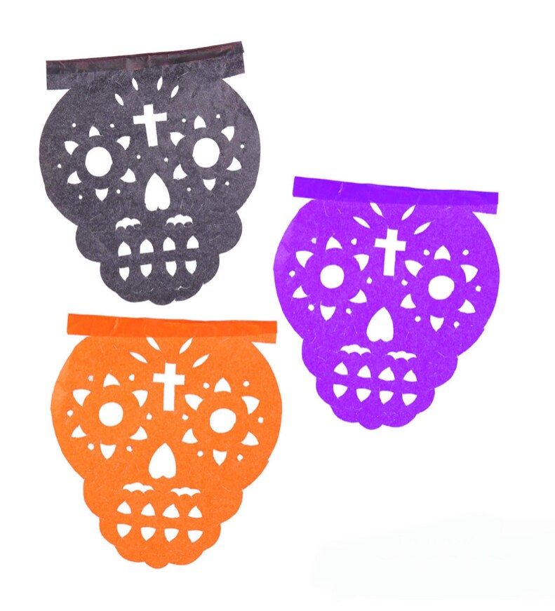 Guia De Papel Picado Calavera Multicolor Coppel