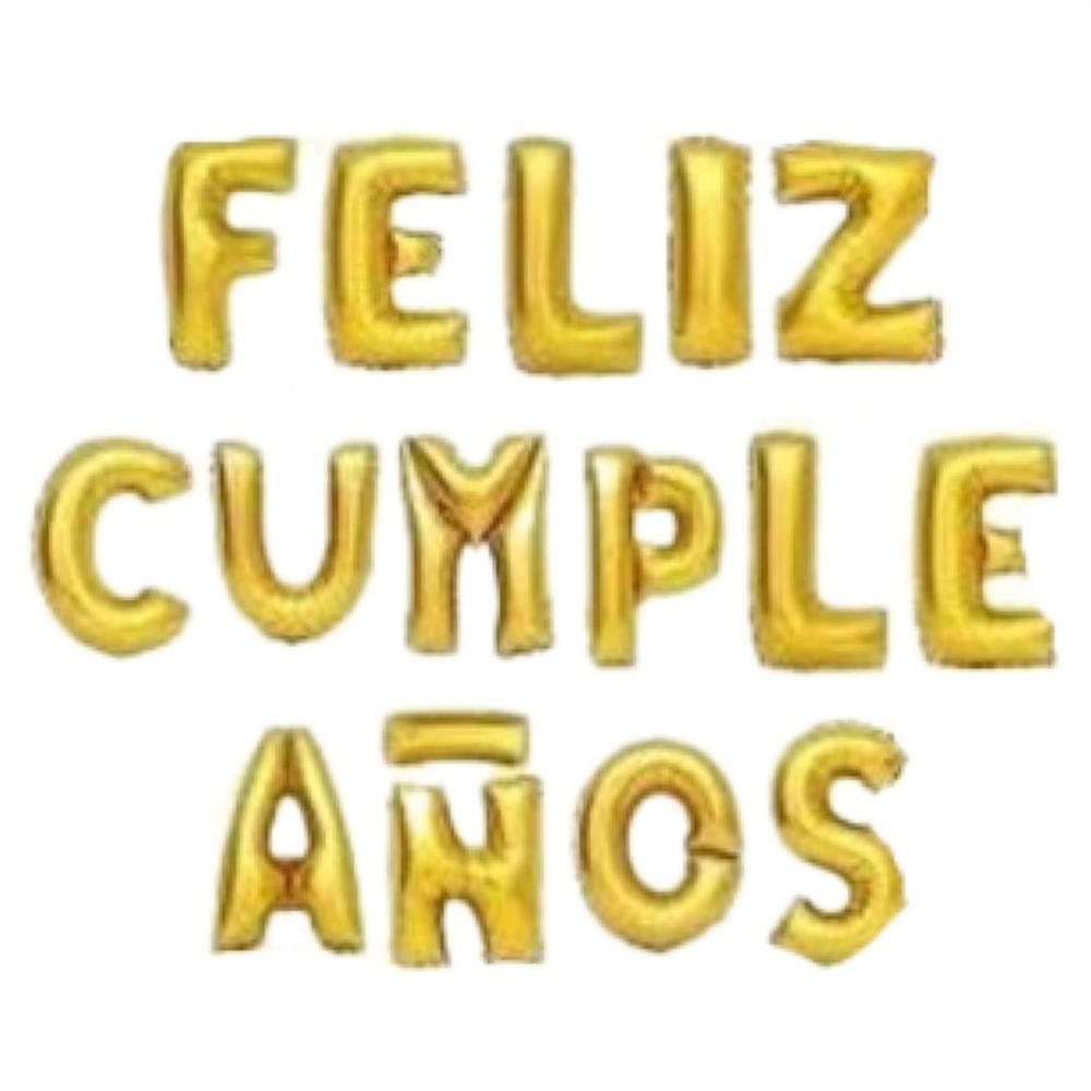 Globos Met Licos Frase Feliz Cumplea Os Color Dorado Coppel