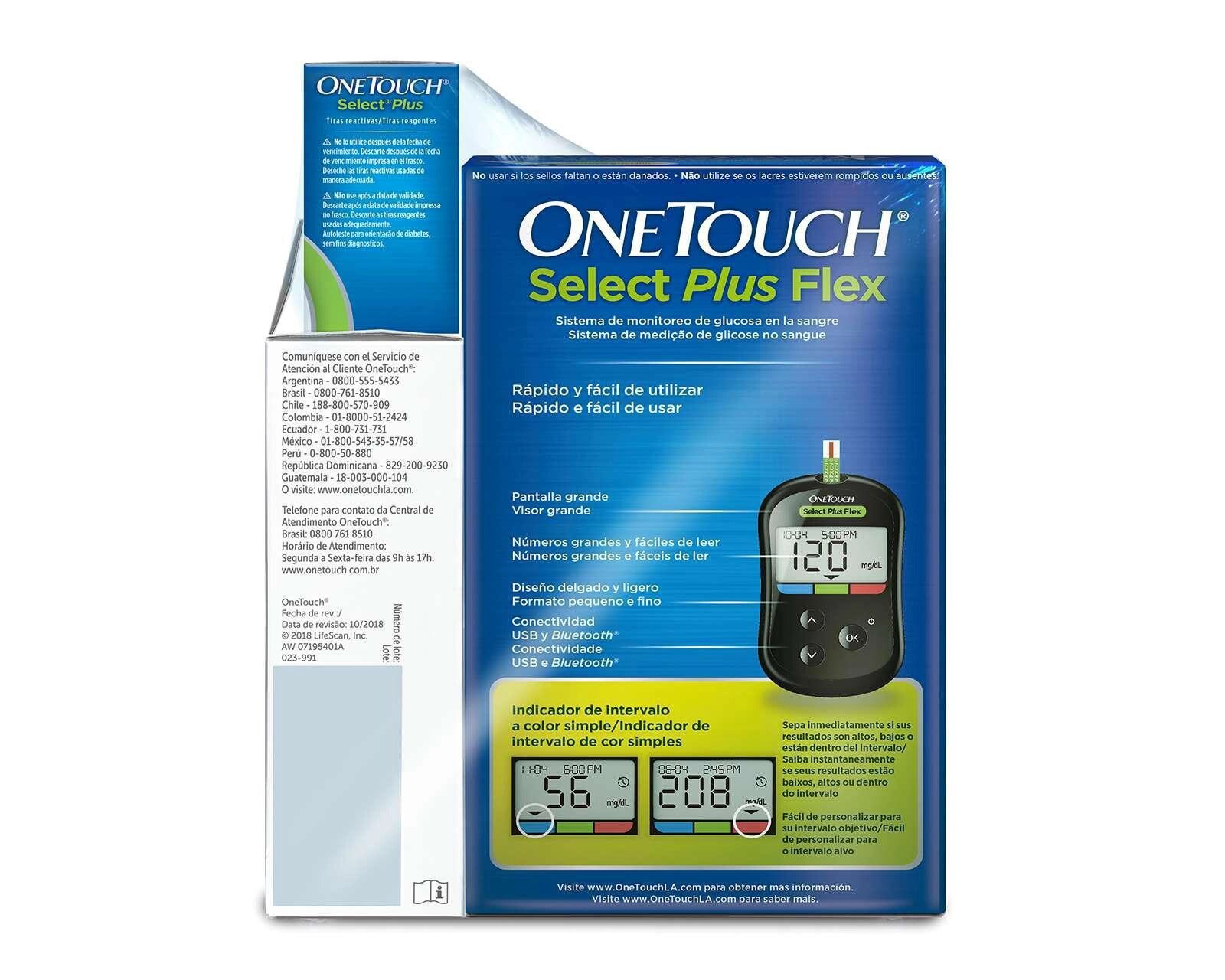 Kit De Gluc Metro Medidor One Touch Select Plus Flex Negro Coppel