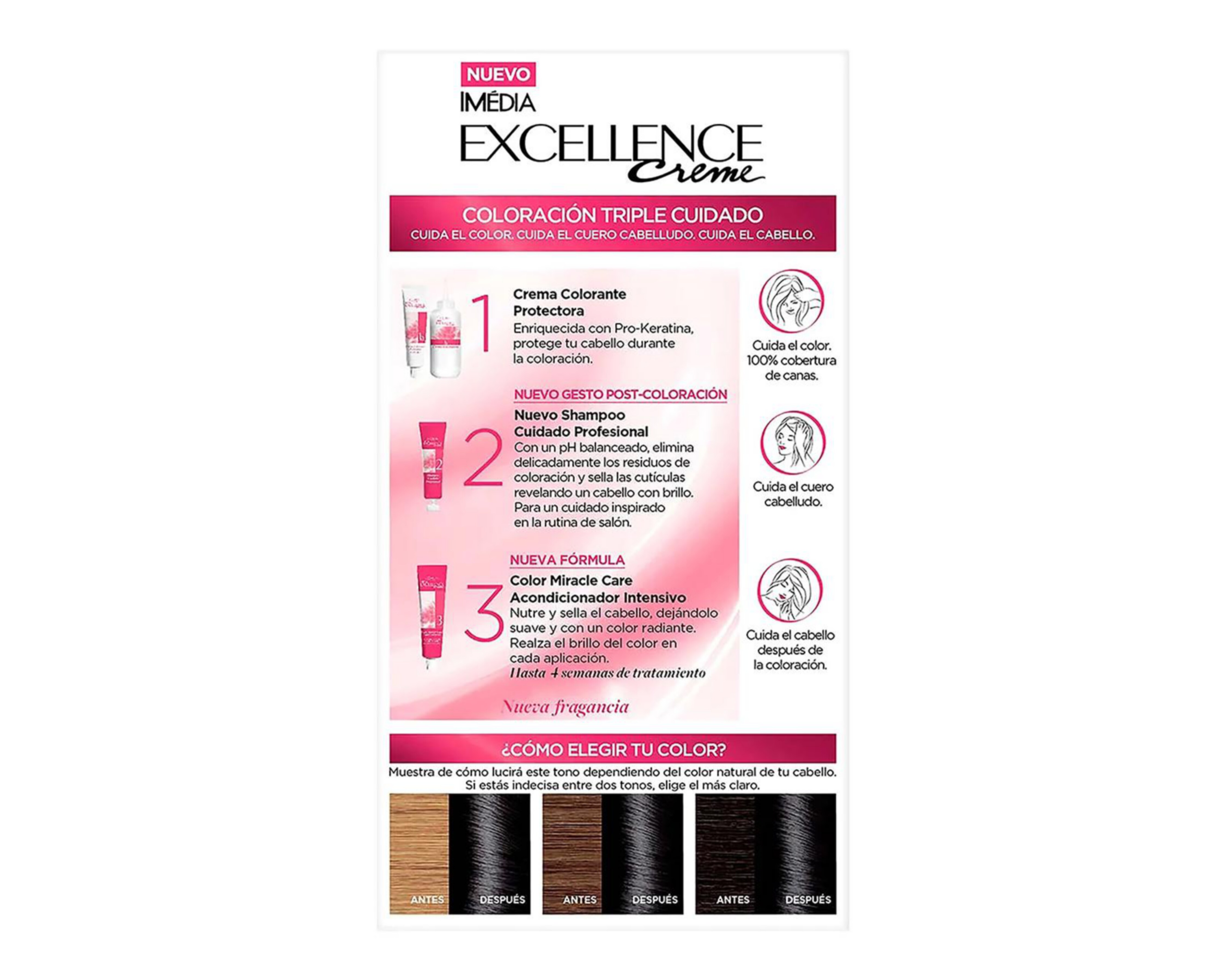 Tinte Para Cabello Lor Al Paris Im Dia Excellence Creme Negro Coppel