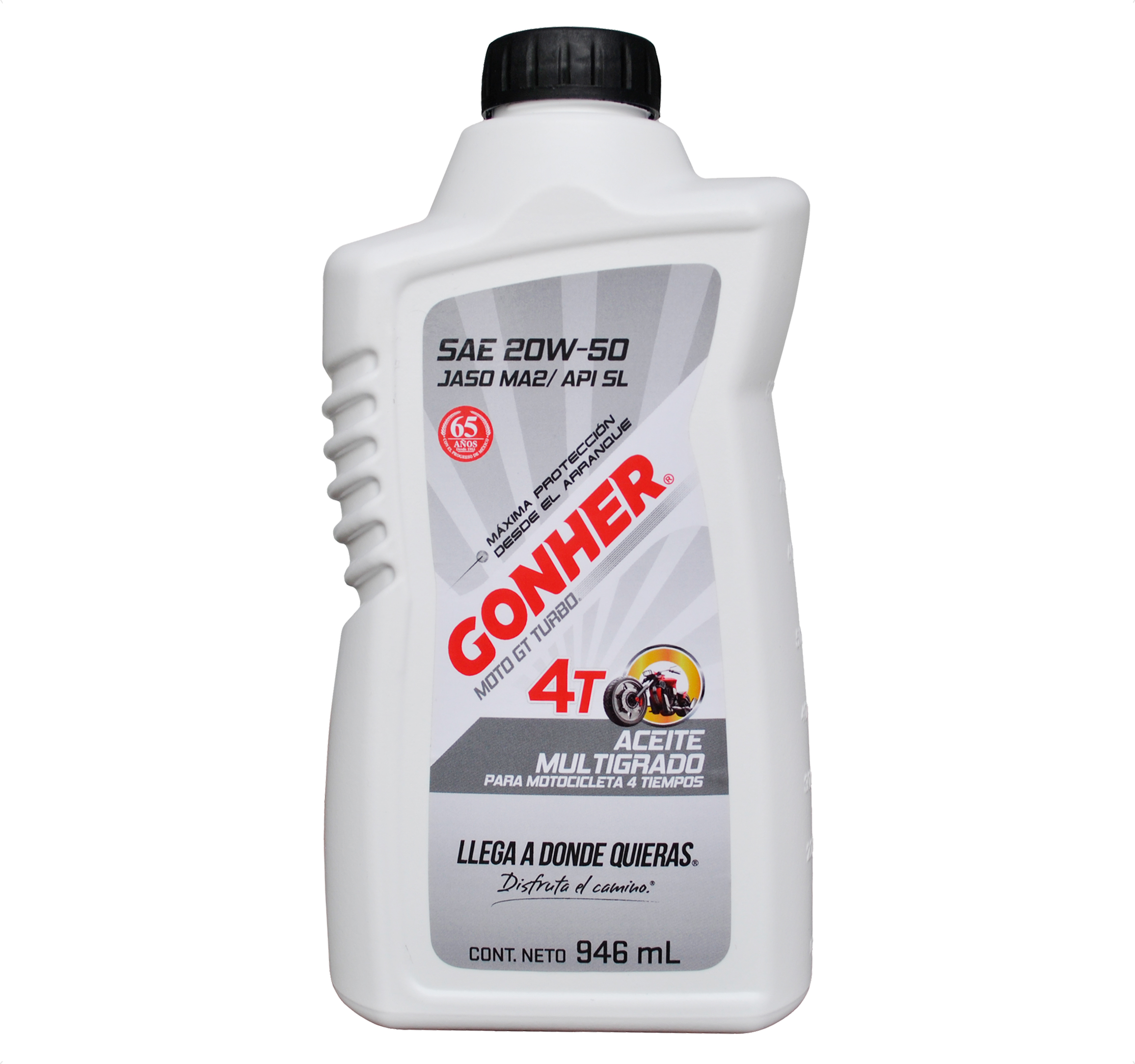 Aceite Mineral Gonher para Motocicleta 20W50 4 Tiempos GR Turbo 946 ml