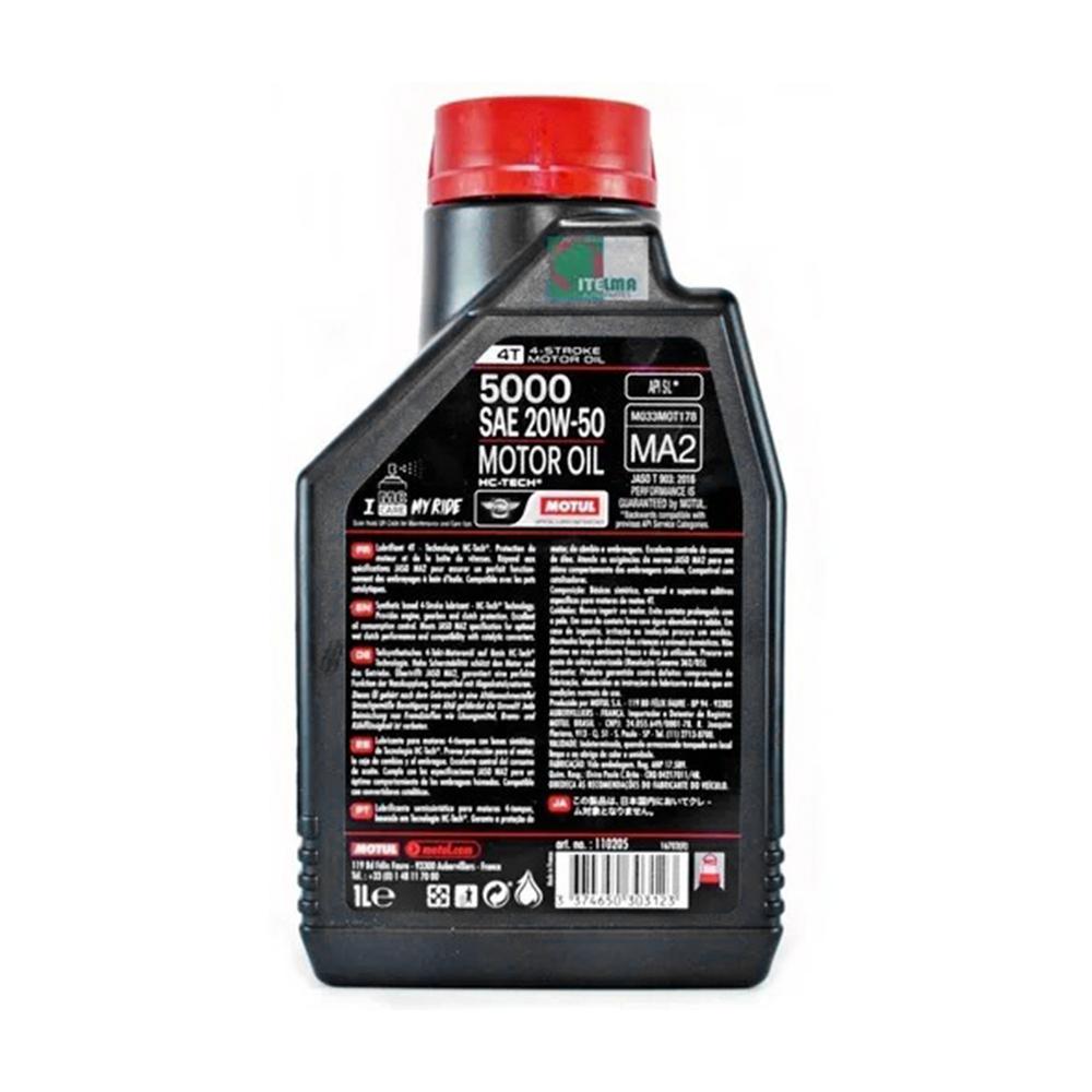 Foto 3 pulgar | Aceite Mineral Para Moto Motul 20w50 4t 1l 5000 Color Negro