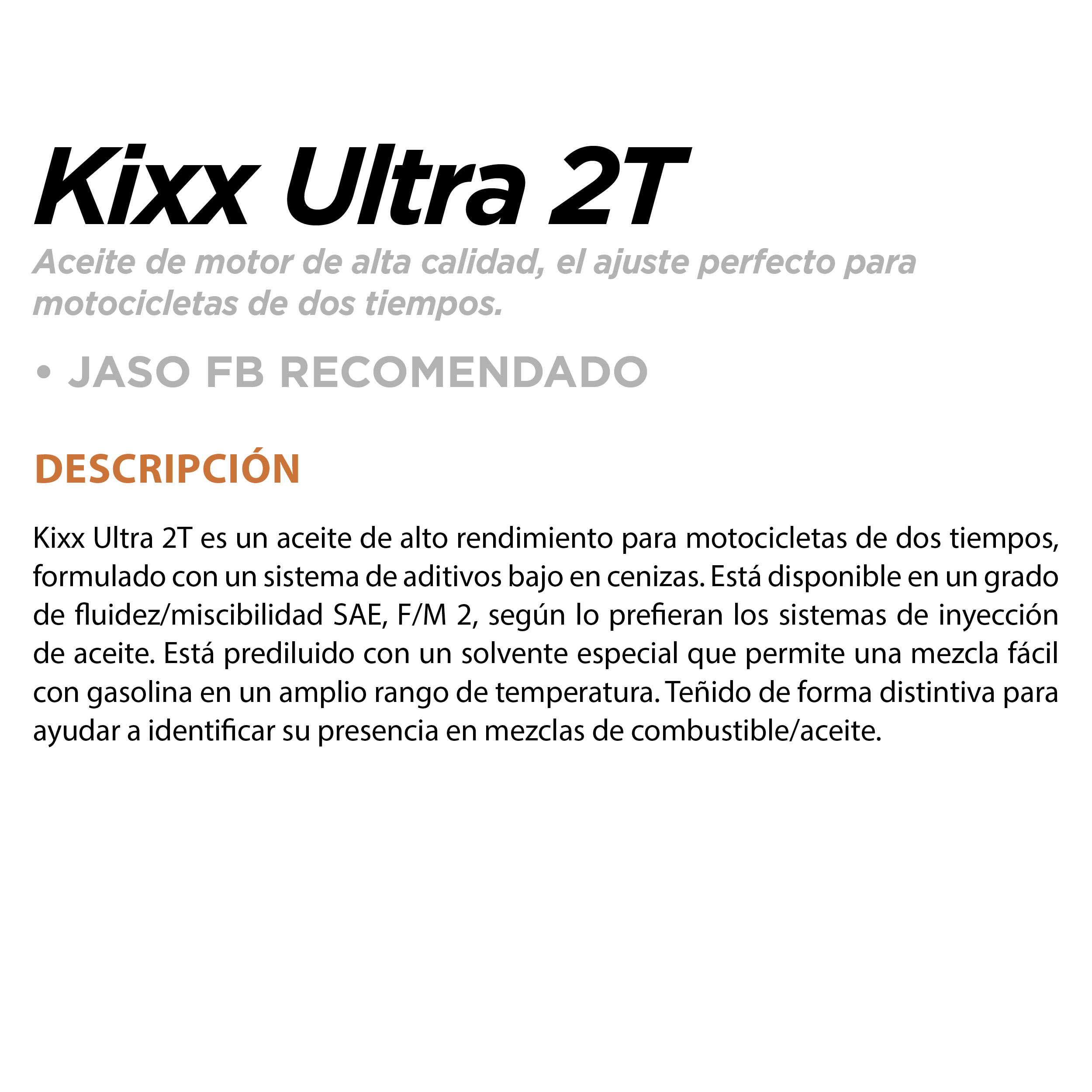 Foto 3 pulgar | Aceite Para Motocicleta Kixx Ultra 2t Jaso Fb, 1l