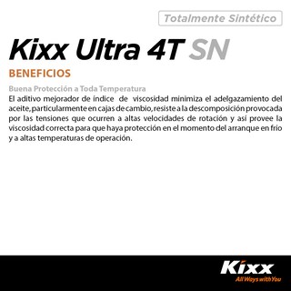 Foto 5 | Aceite Para Motocicleta Sintético Kixx Ultra 4t Sn/ma2 10w-40, 1l