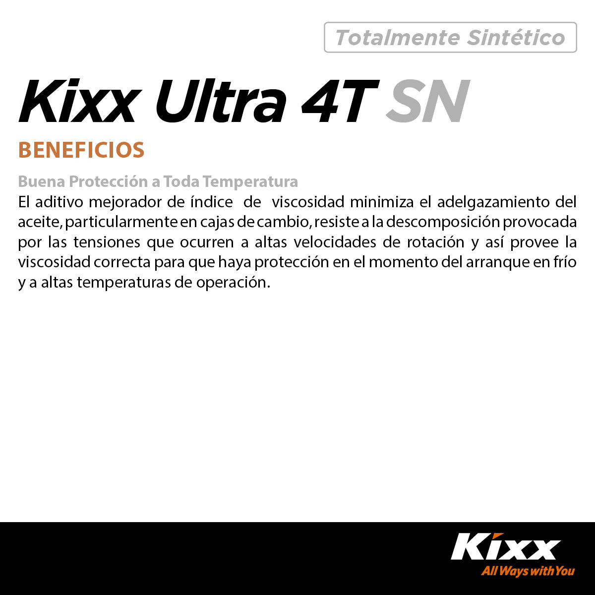 Foto 6 pulgar | Aceite Para Motocicleta Sintético Kixx Ultra 4t Sn/ma2 20w-50, 1l
