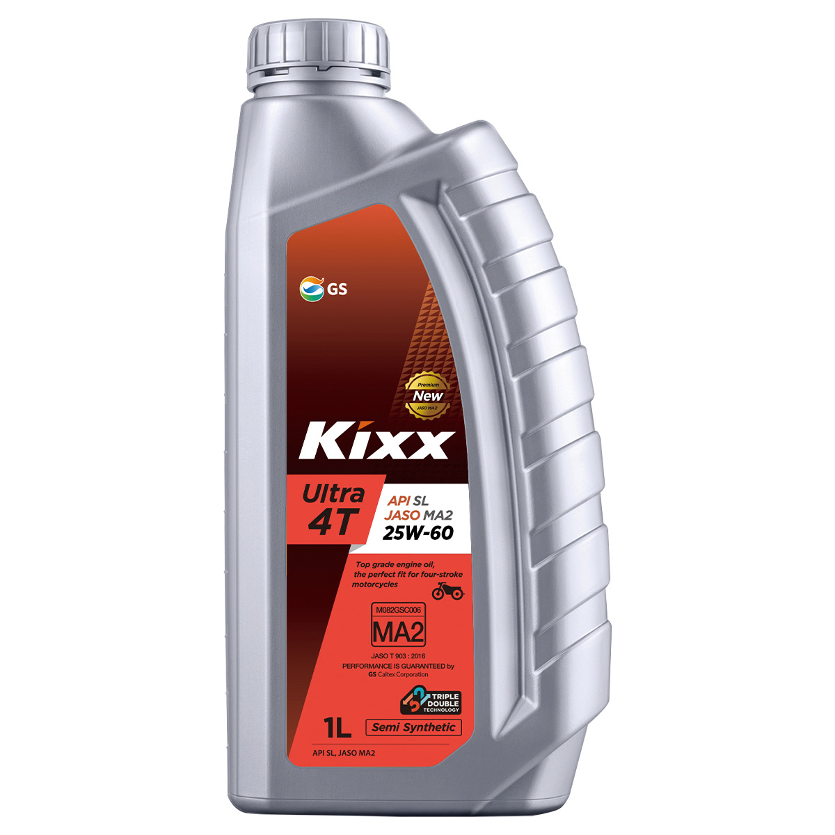 Aceite Para Motocicleta Semi-sintético Kixx Ultra 4t Sl/ma2 25w-60, 1l