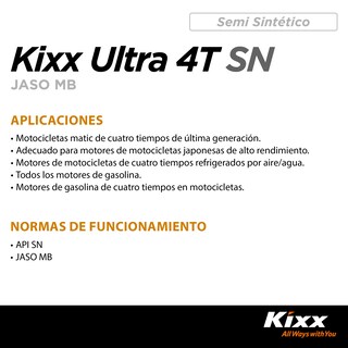 Foto 3 | Aceite Para Motocicleta Semi-sintético Kixx Ultra 4t Sn/mb 10w-30, 1l