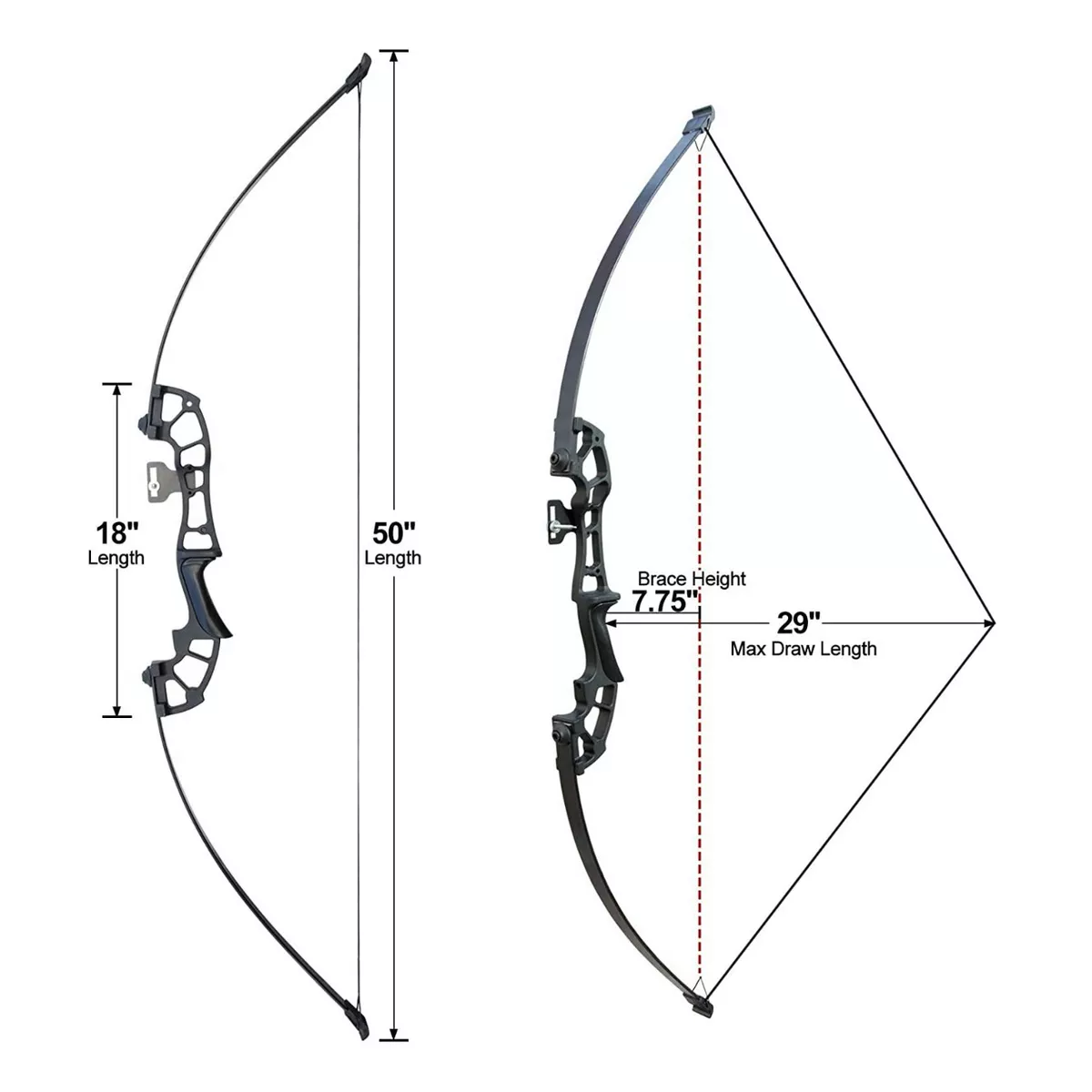 Foto 2 | Arco Recurvo Deportivo con 6 Flechas para Adultos  Eo Safe Imports Esi-11070 Negro