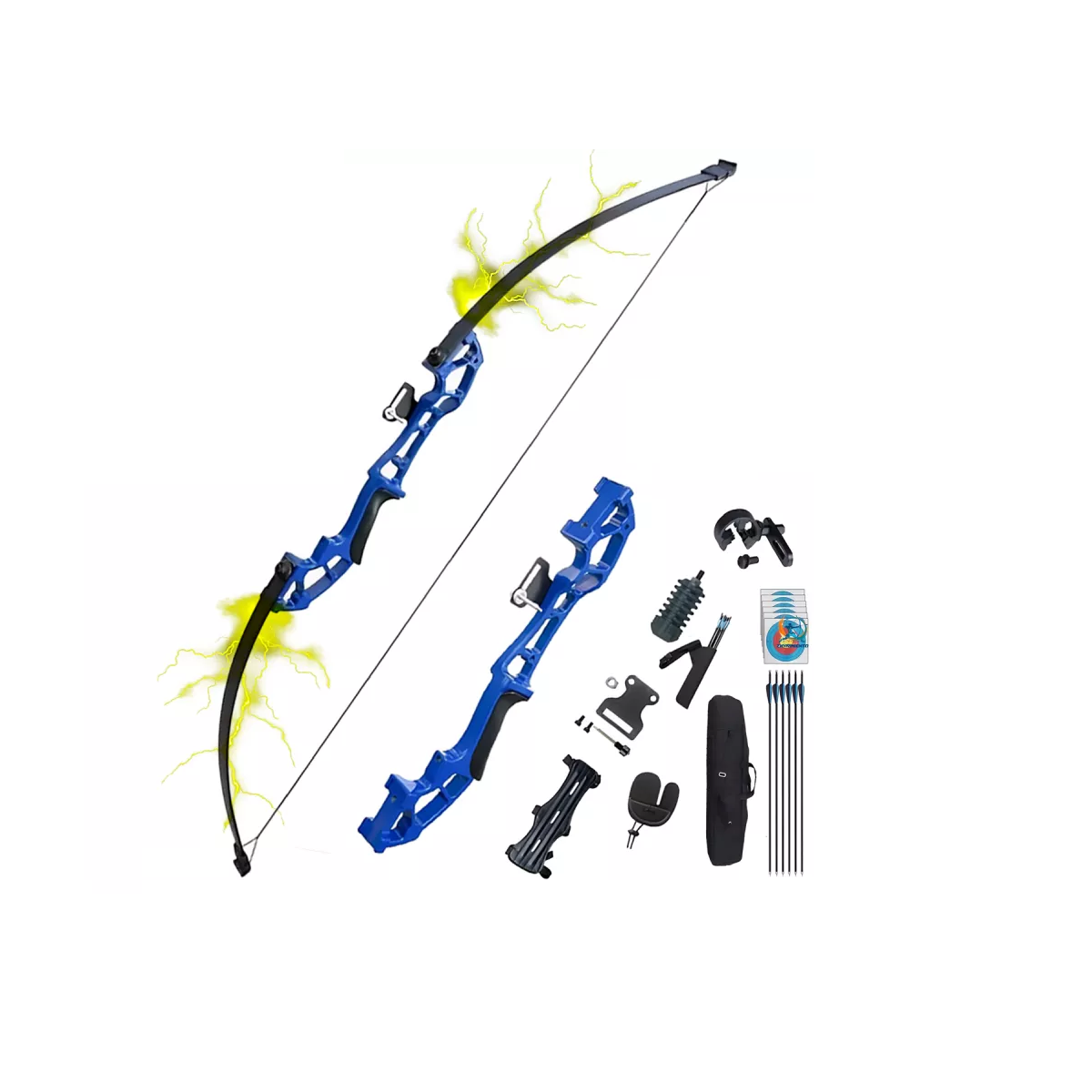 Kit Arco Recurvo Deportivo Flechas Y Accesorios Para Adultos Eo Safe Imports Esi-15258 Azul