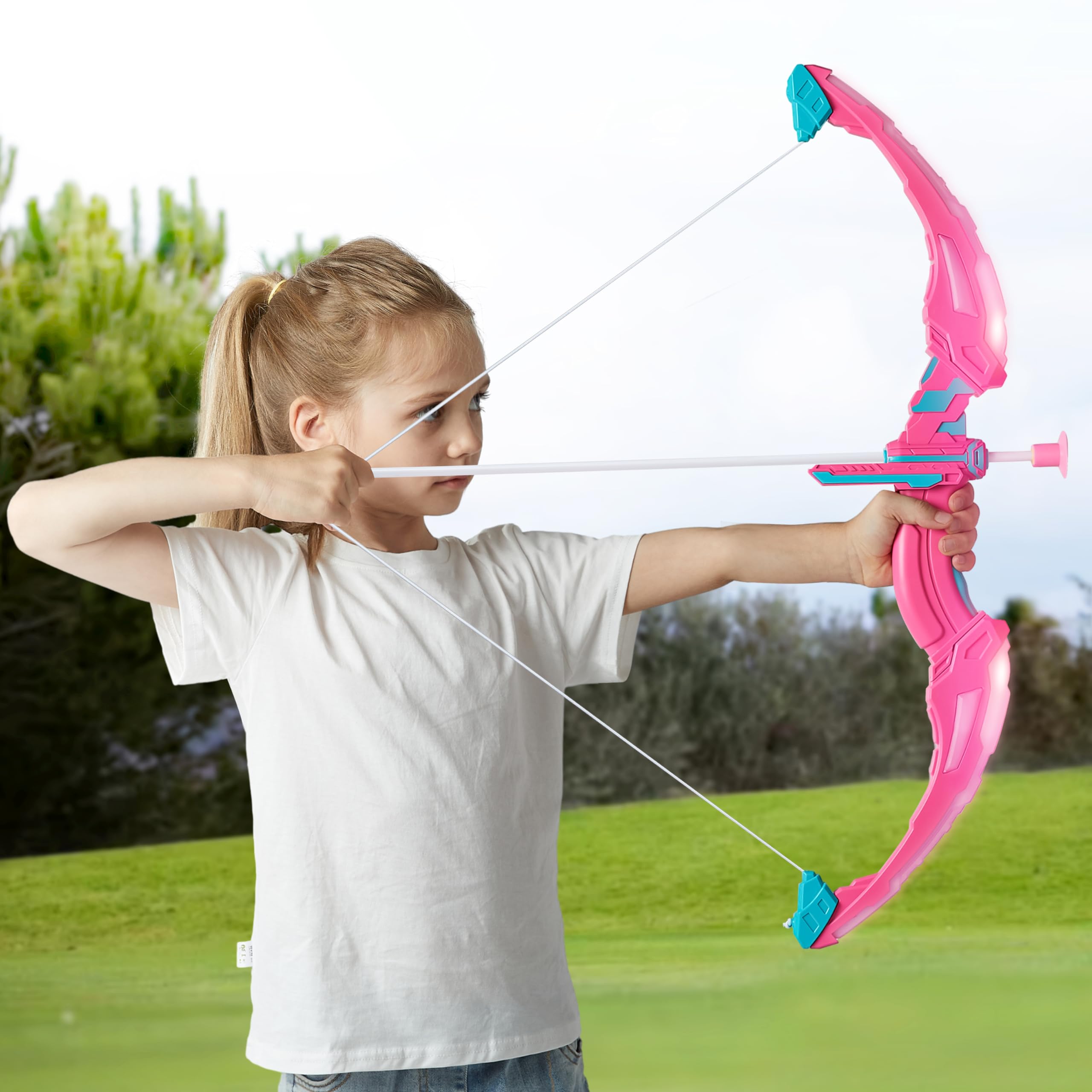 Foto 4 pulgar | Juego De Juguetes De Tiro Con Arco Joyin Con Arco Y Flecha Rosas Con Luz Led Para Niñas - Venta Internacional.