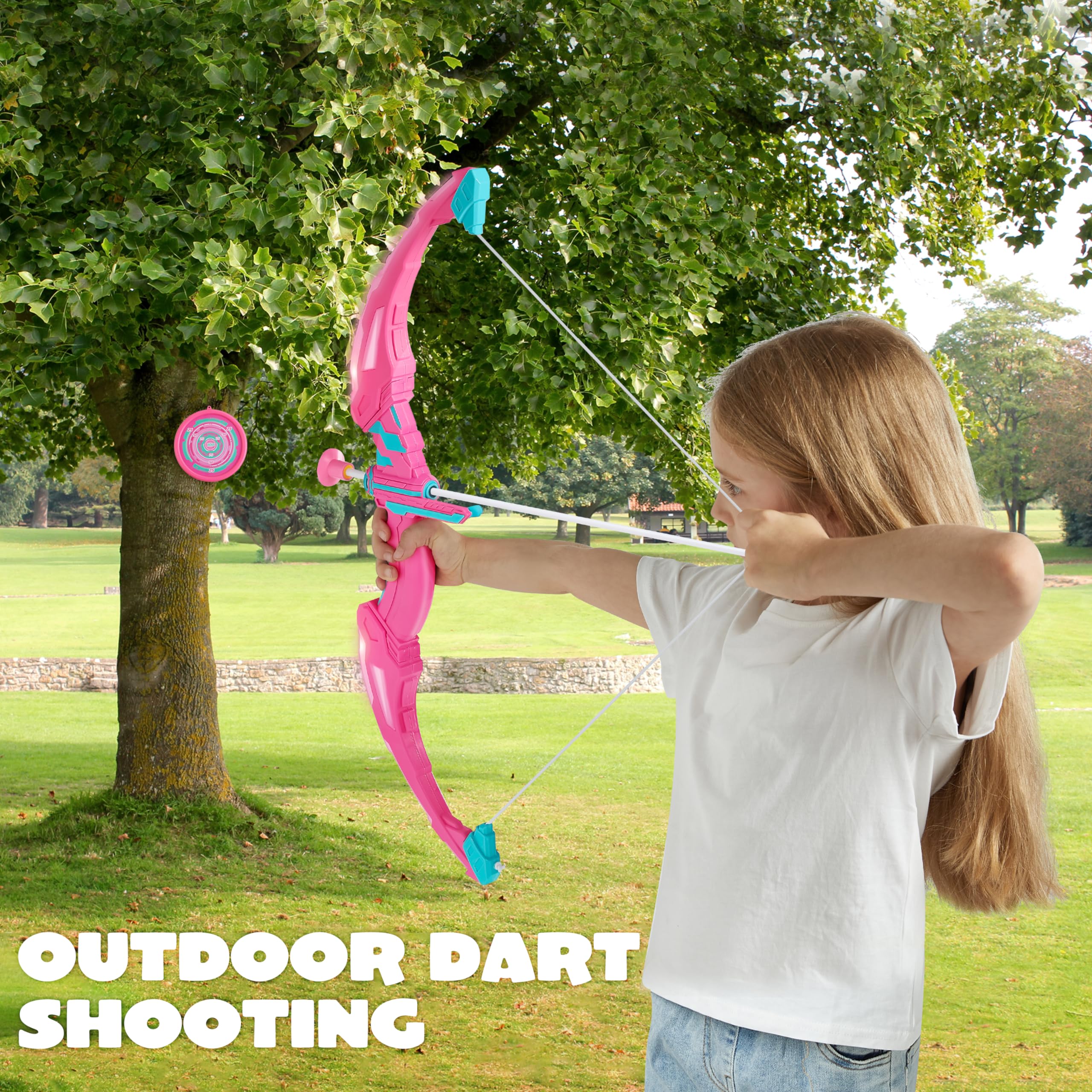 Foto 6 pulgar | Juego De Juguetes De Tiro Con Arco Joyin Con Arco Y Flecha Rosas Con Luz Led Para Niñas - Venta Internacional.