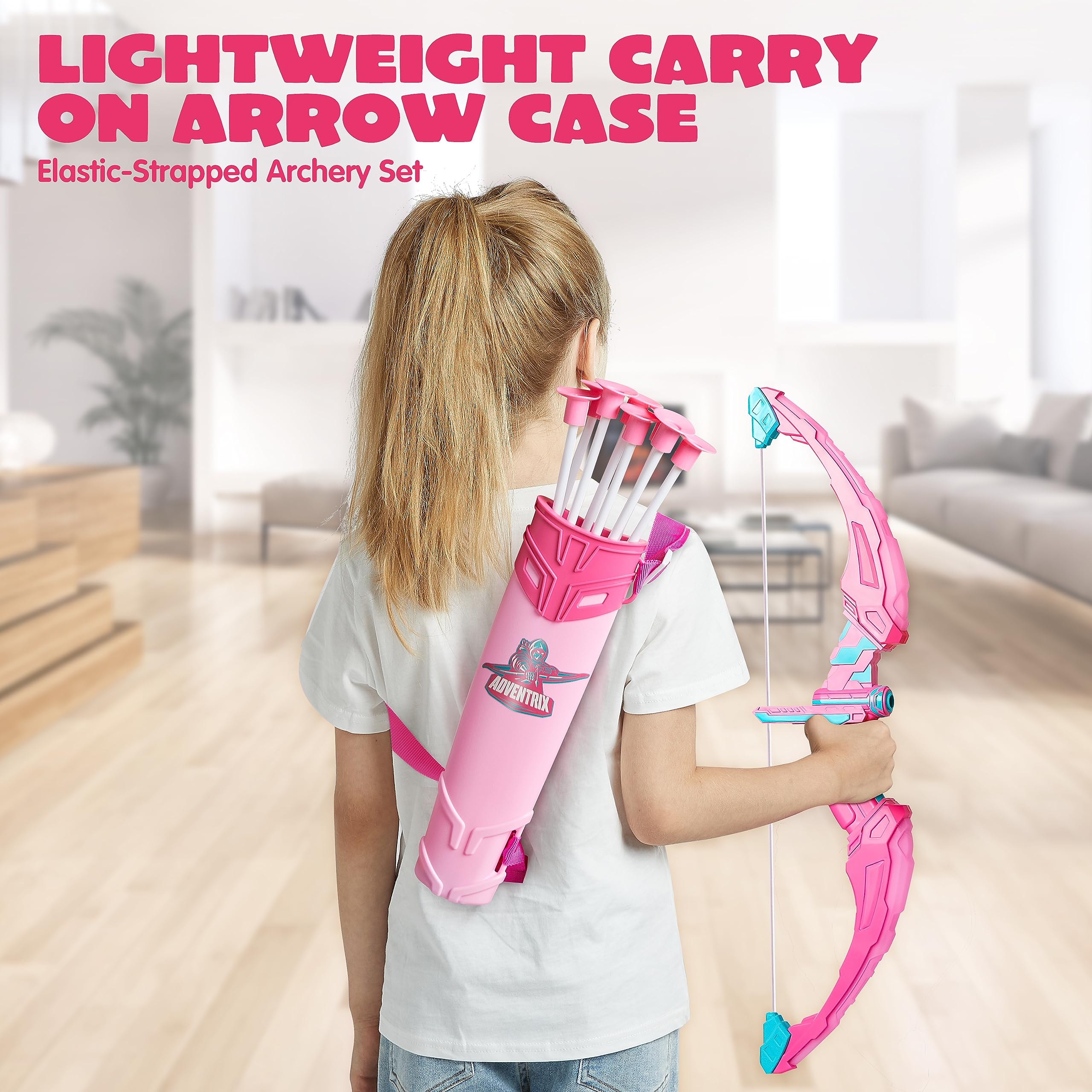 Foto 7 pulgar | Juego De Juguetes De Tiro Con Arco Joyin Con Arco Y Flecha Rosas Con Luz Led Para Niñas - Venta Internacional.