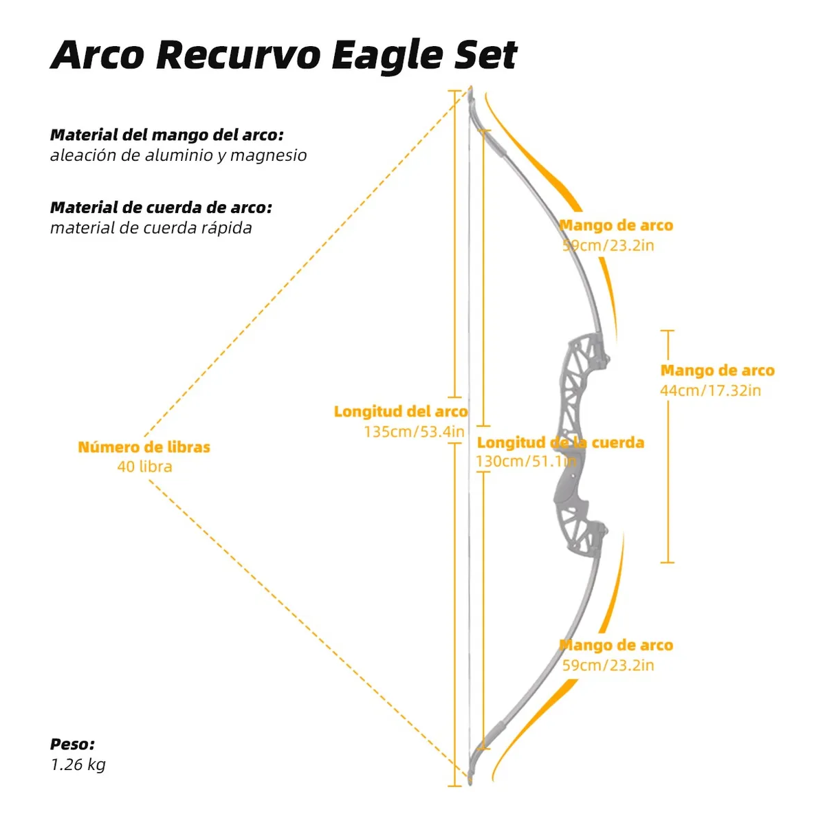 Foto 3 pulgar | Set Accesorios 40 Lbs Arco Recurvo Deportivo Para Adultos Eo Safe Imports Esi-19656 Azul