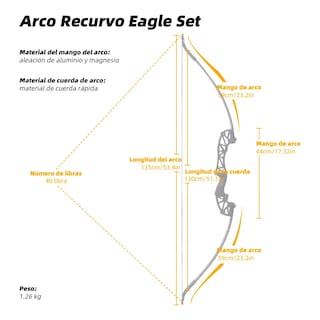 Foto 2 | Set Accesorios 40 Lbs Arco Recurvo Deportivo Para Adultos Eo Safe Imports Esi-19656 Azul