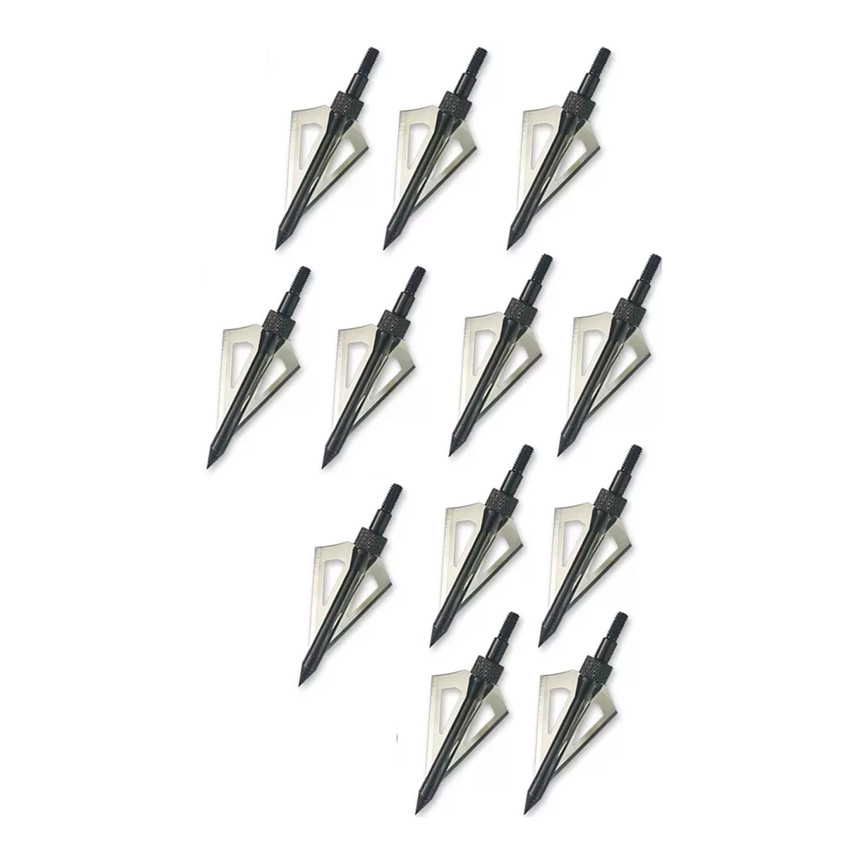 Puntas Navaja para Flechas de Arco Profesional Deportivo Plata 12 Piezas