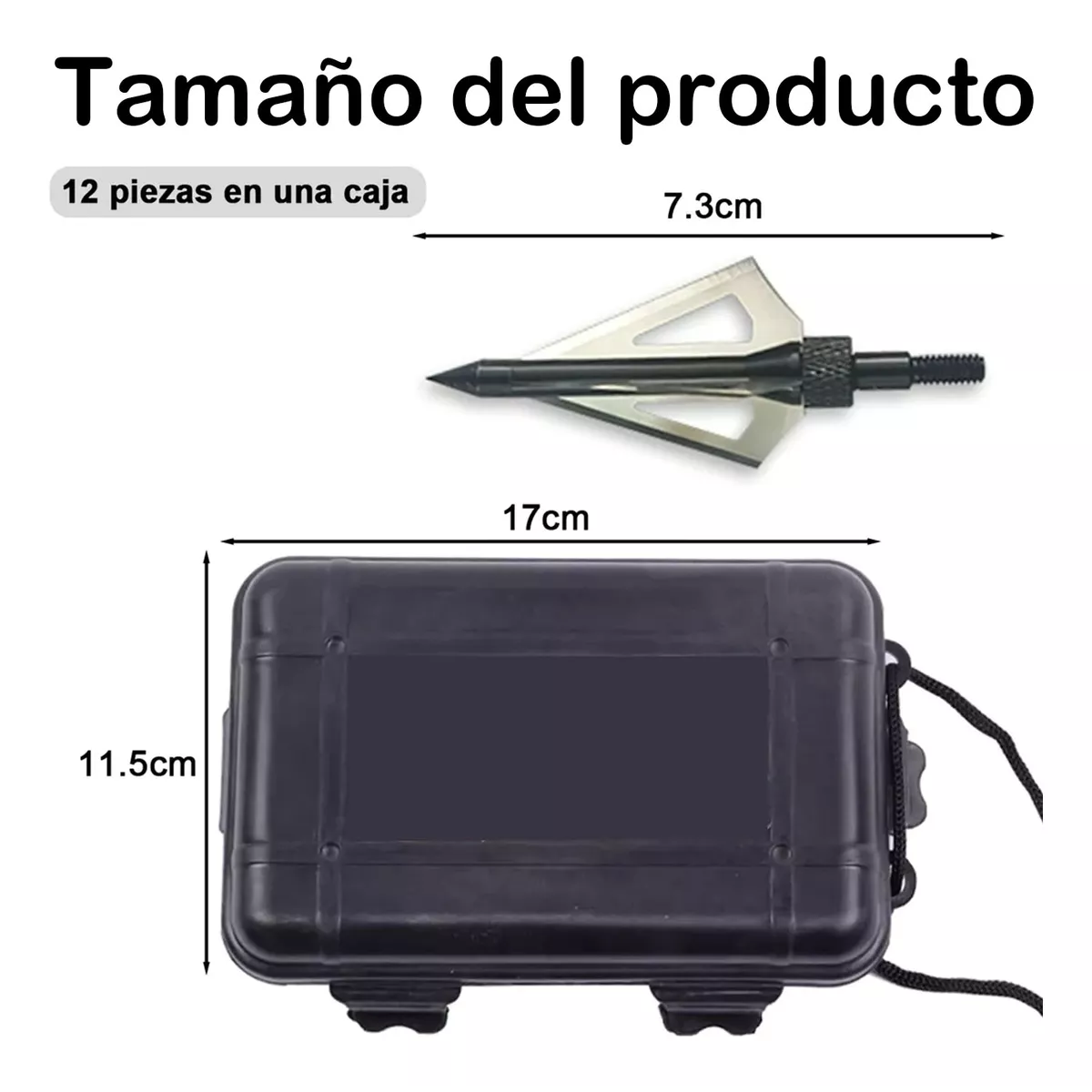 Foto 4 pulgar | Puntas Navaja para Flechas de Arco Profesional Deportivo Plata 12 Piezas