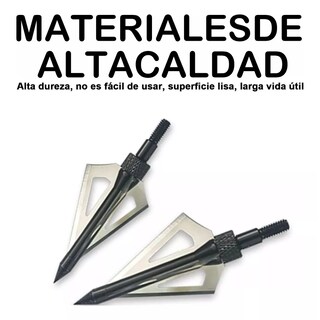 Foto 4 | Puntas Navaja para Flechas de Arco Profesional Deportivo Plata 12 Piezas