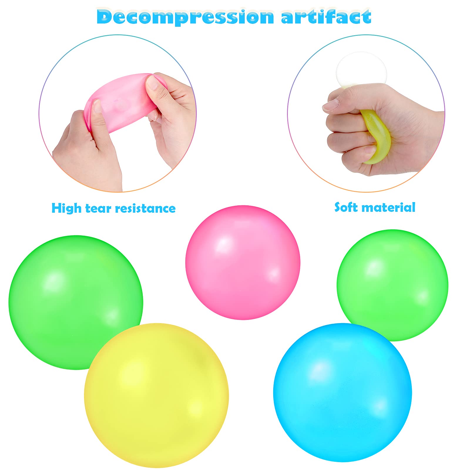 Foto 4 pulgar | Venta Internacional - Bolas Adhesivas Skylety Que Brillan En La Oscuridad, 4,5 Cm, 8 Unidades