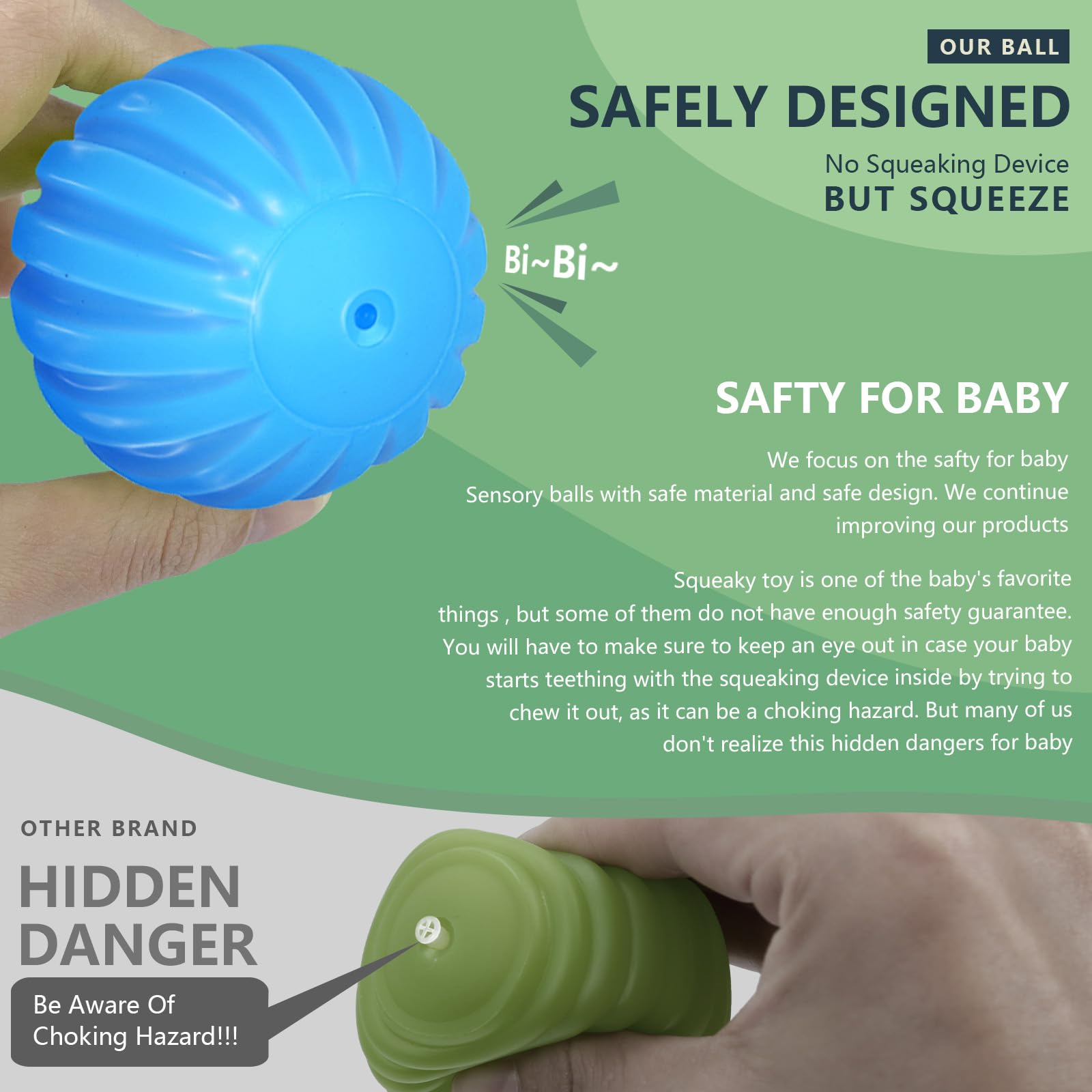 Foto 3 pulgar | Venta Internacional - Bolas Sensoriales Rohsce Para Bebés De 6 A 12 Meses Con Texturas (paquete De 6)